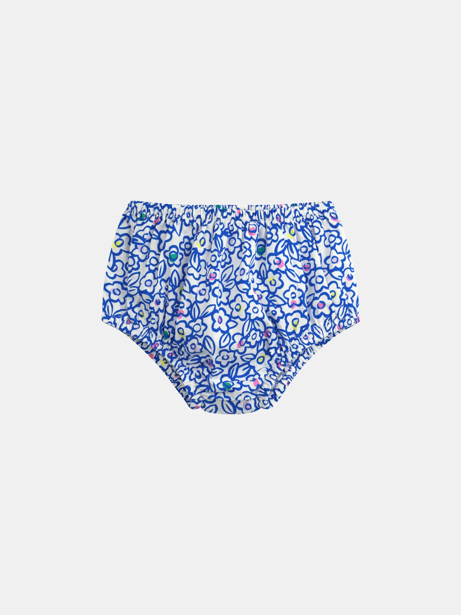 Abito blu a fiori e culotte abbinata per bambina - Image 5