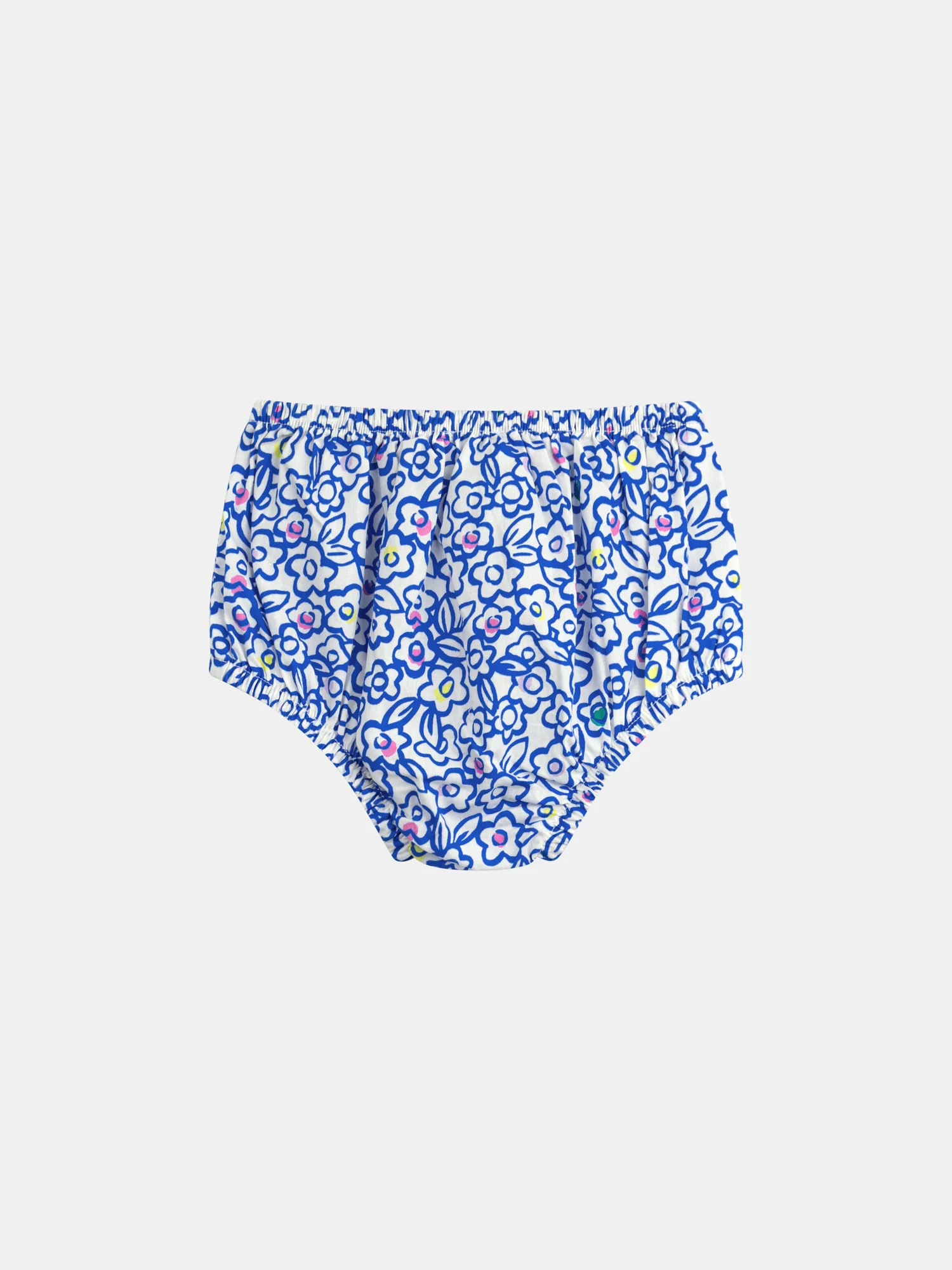 Abito blu a fiori e culotte abbinata per bambina - Image 7