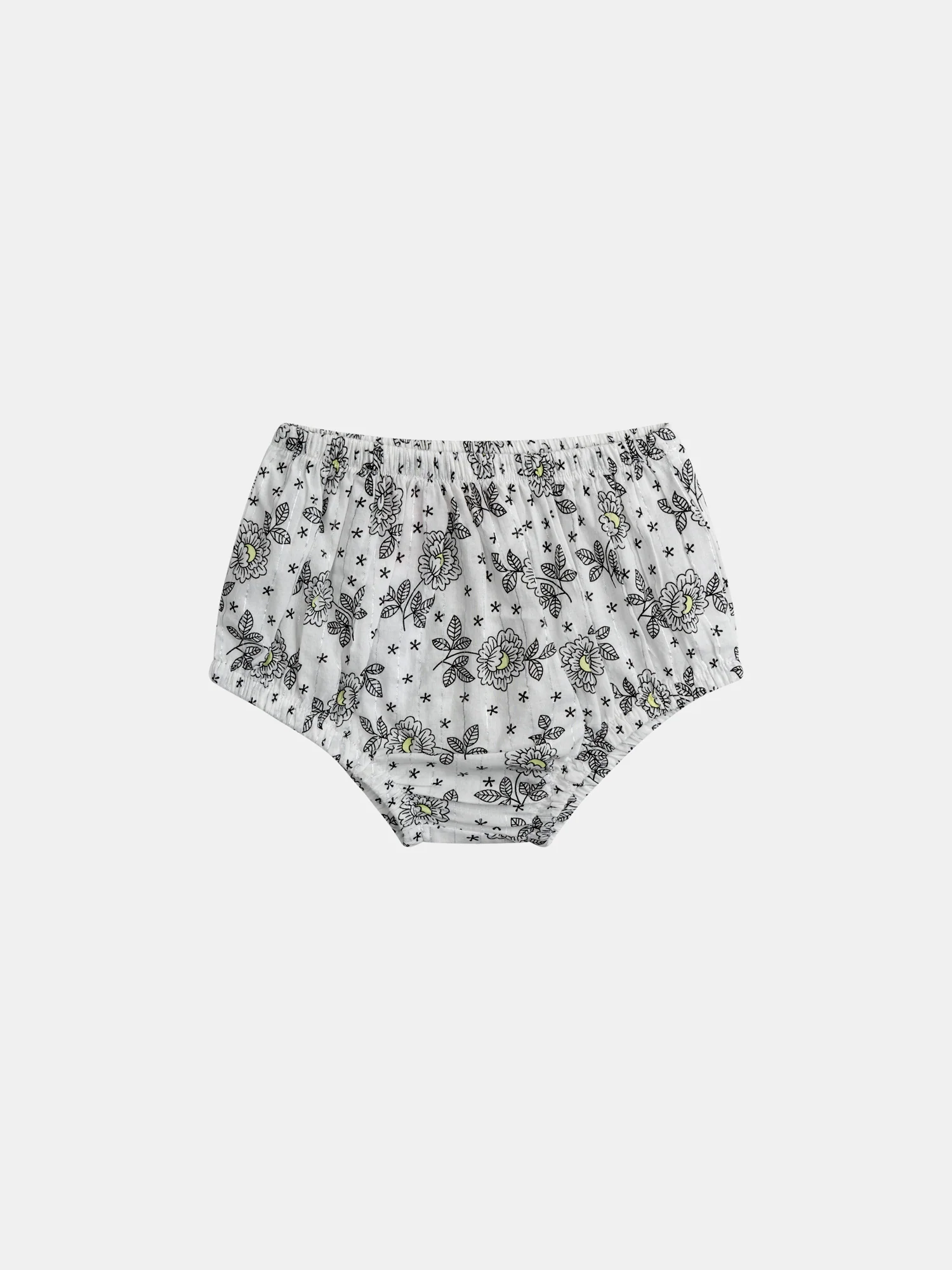 Abito floreale per bambina con spalle a volant e bloomer coordinato - Image 7