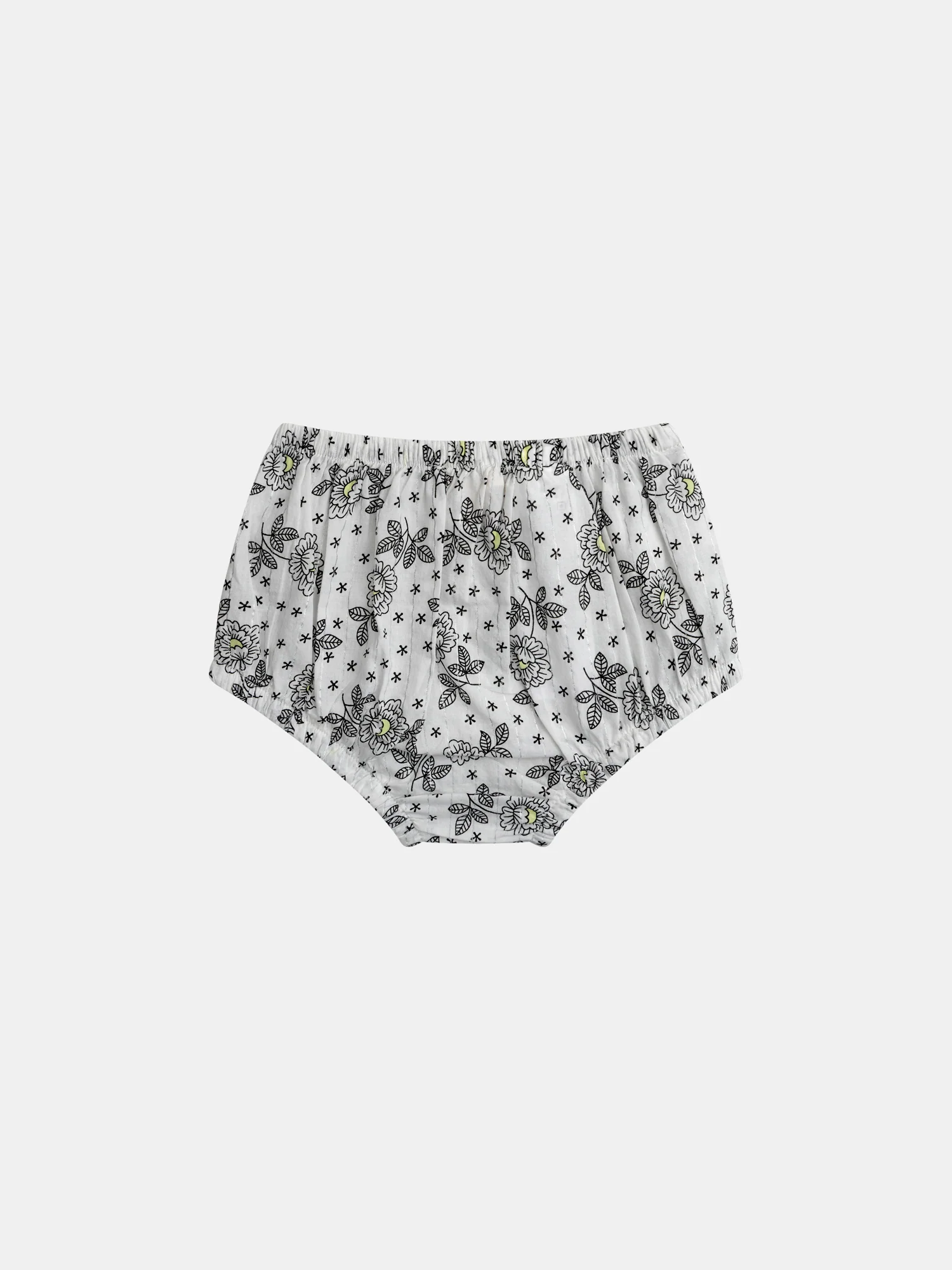 Abito floreale per bambina con spalle a volant e bloomer coordinato - Image 9