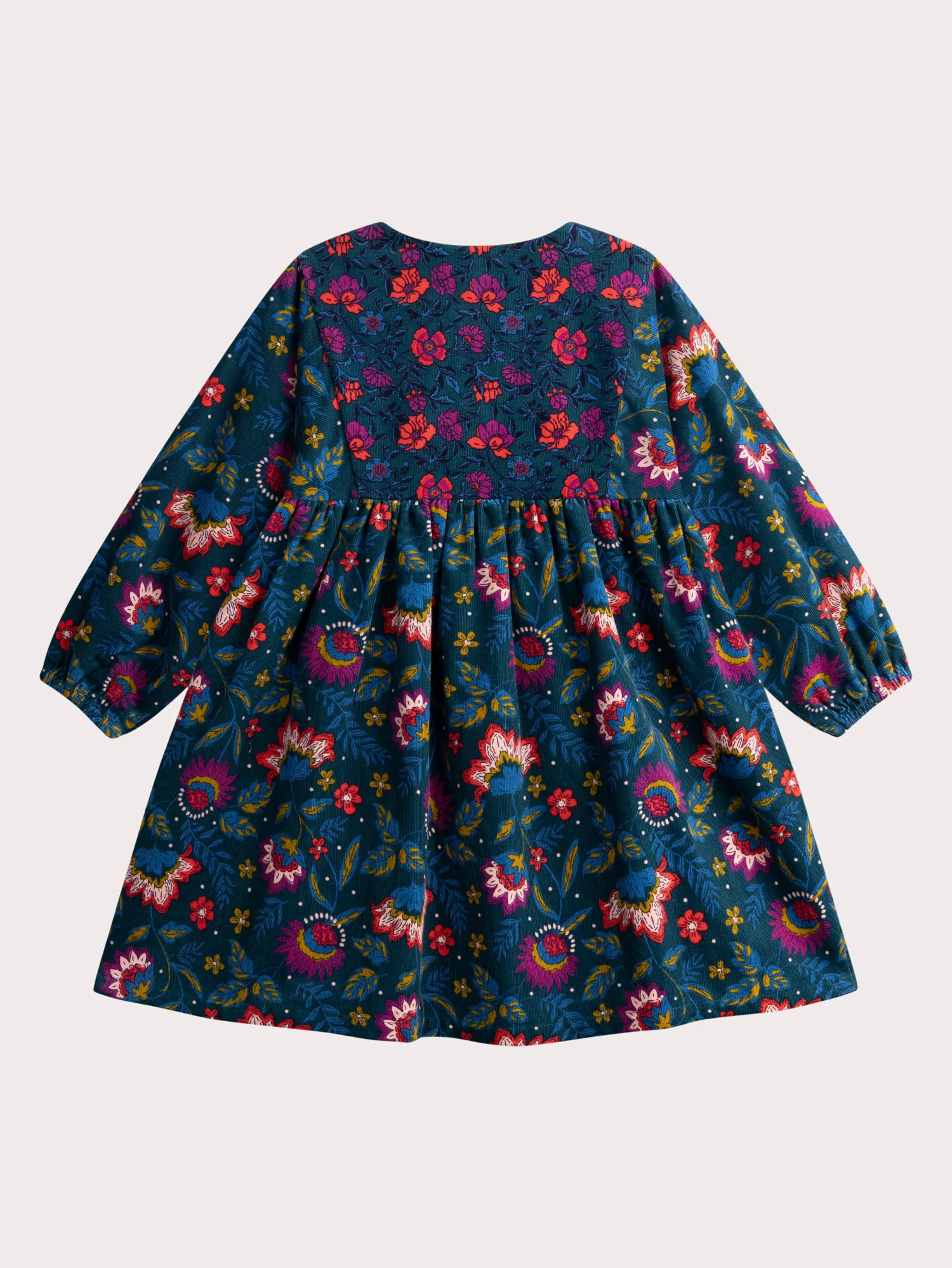 Abito Verde in Velour con Stampa Floreale per Ragazze - Image 5