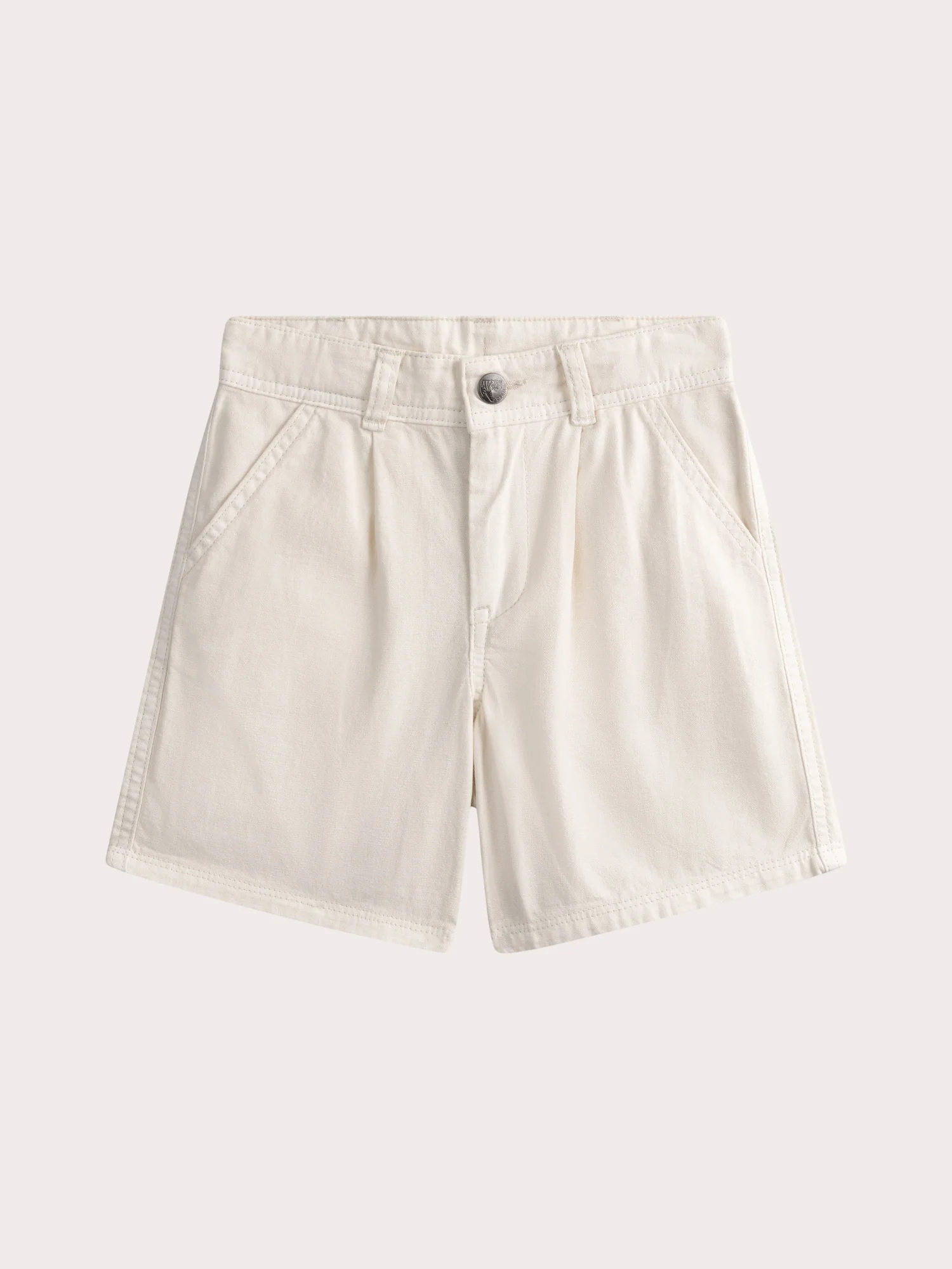 Bermuda Bianco Crema in Lino e Cotone