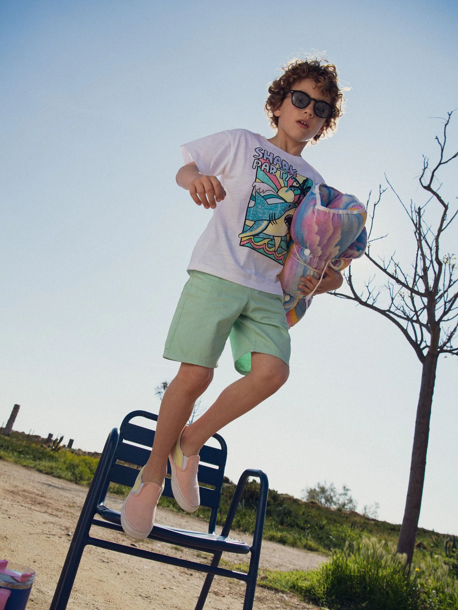 Bermuda verde in twill per ragazzi - Image 2