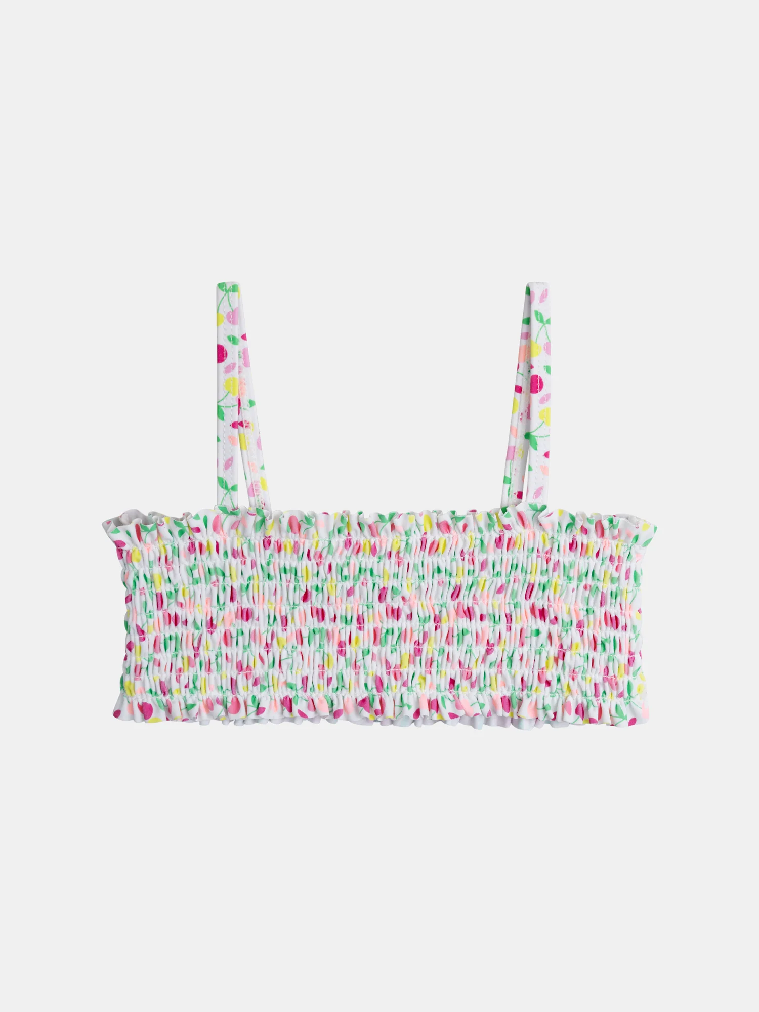 Costume da bagno ecru a due pezzi con stampa di ciliegie per ragazze - Image 2