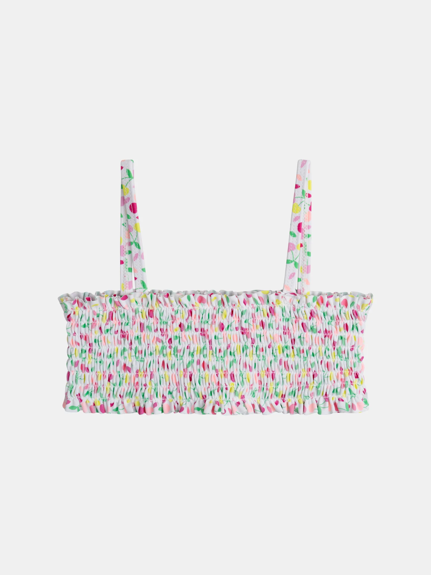Costume da bagno ecru a due pezzi con stampa di ciliegie per ragazze - Image 4