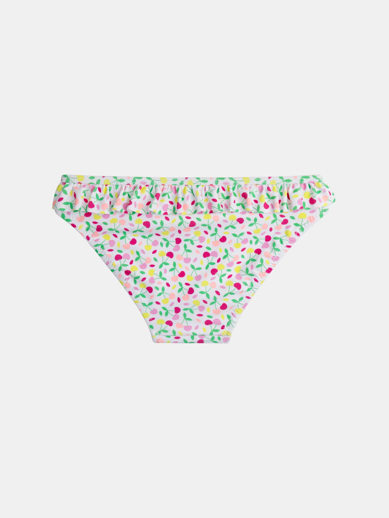 Costume da bagno ecru a due pezzi con stampa di ciliegie per ragazze - Image 7