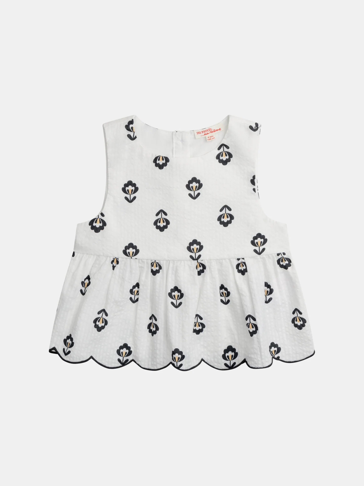 Blusa ecrù con stampa floreale per ragazze
