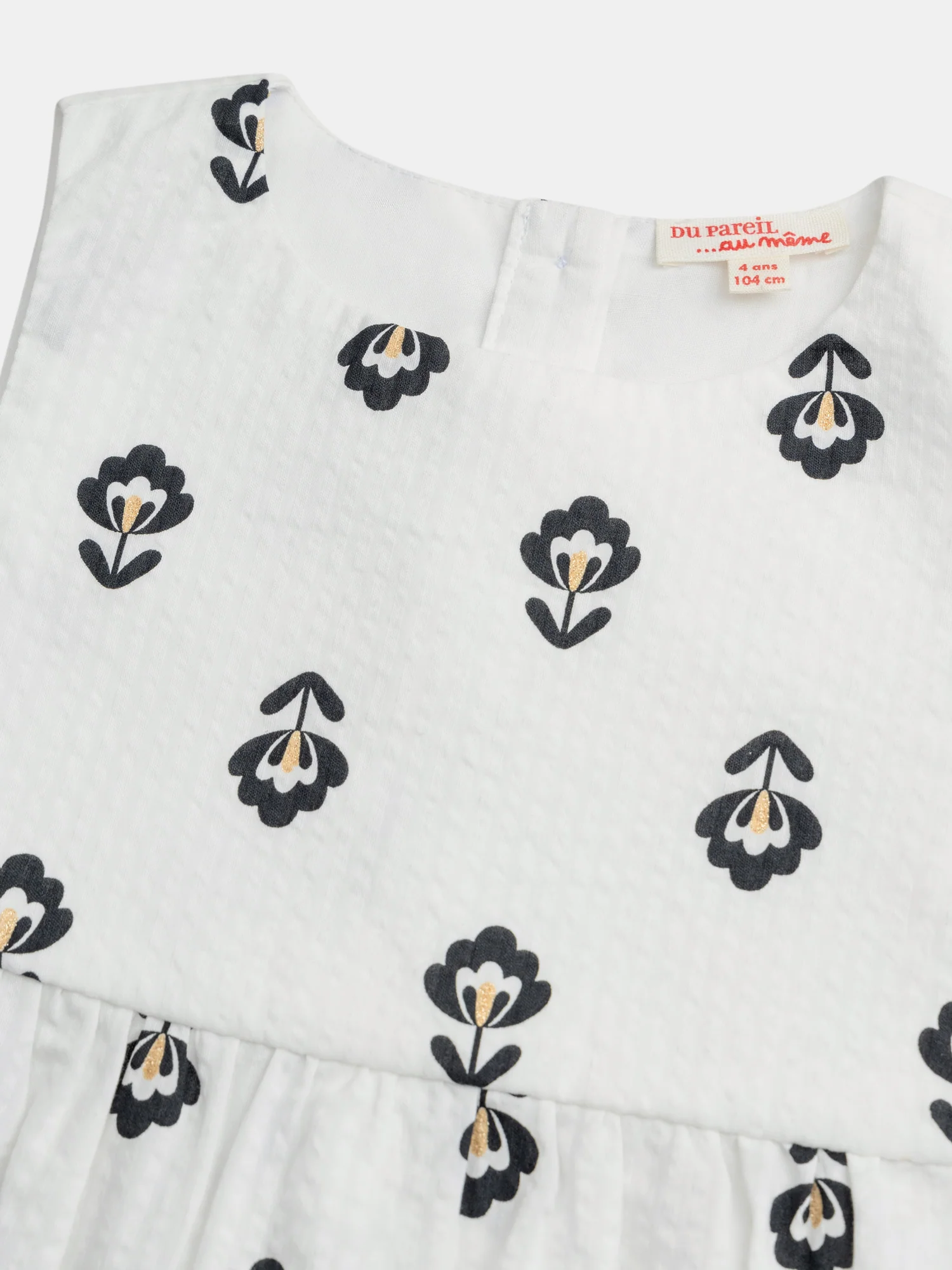 Blusa ecrù con stampa floreale per ragazze - Image 3