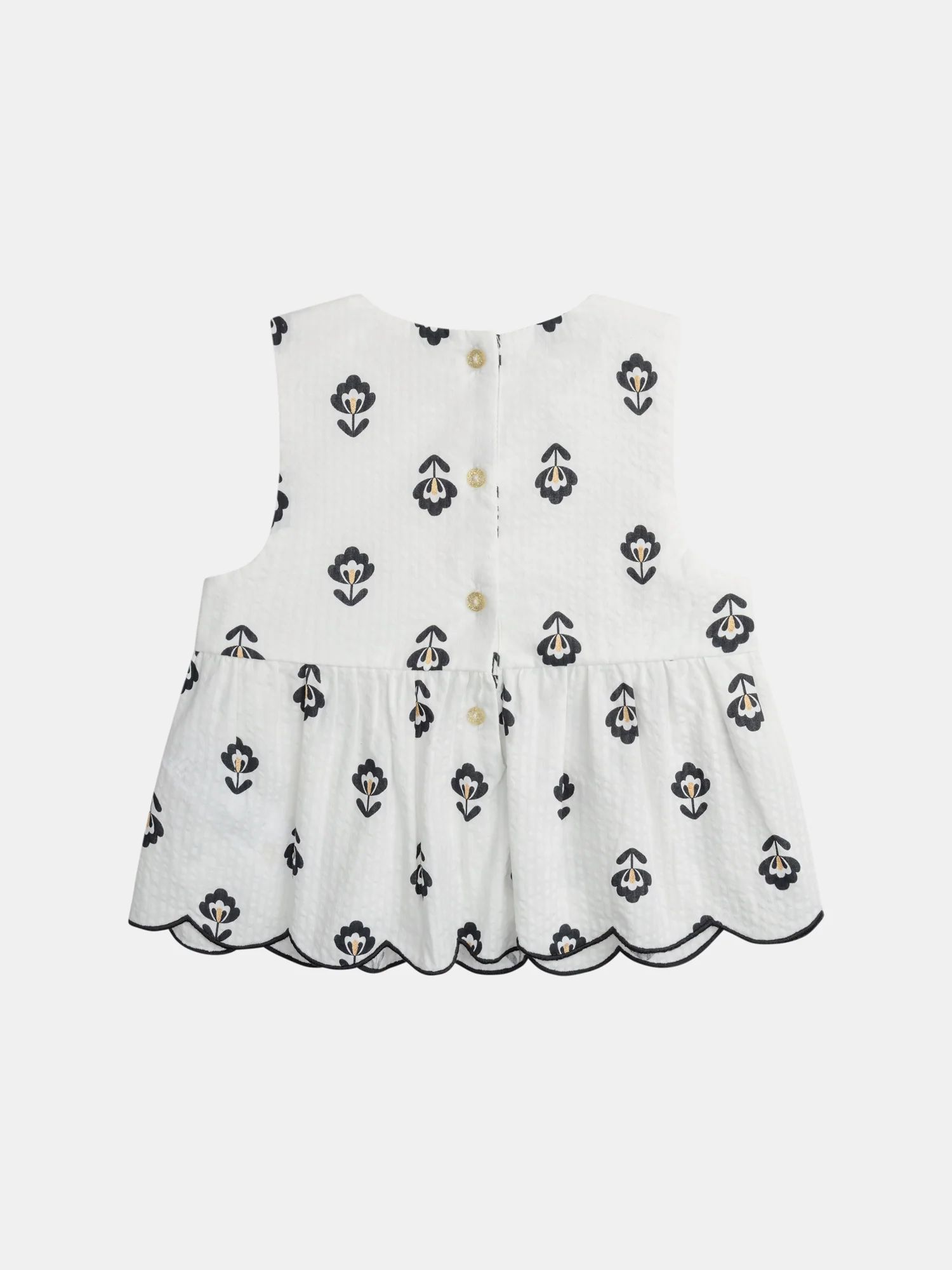 Blusa ecrù con stampa floreale per ragazze - Image 4