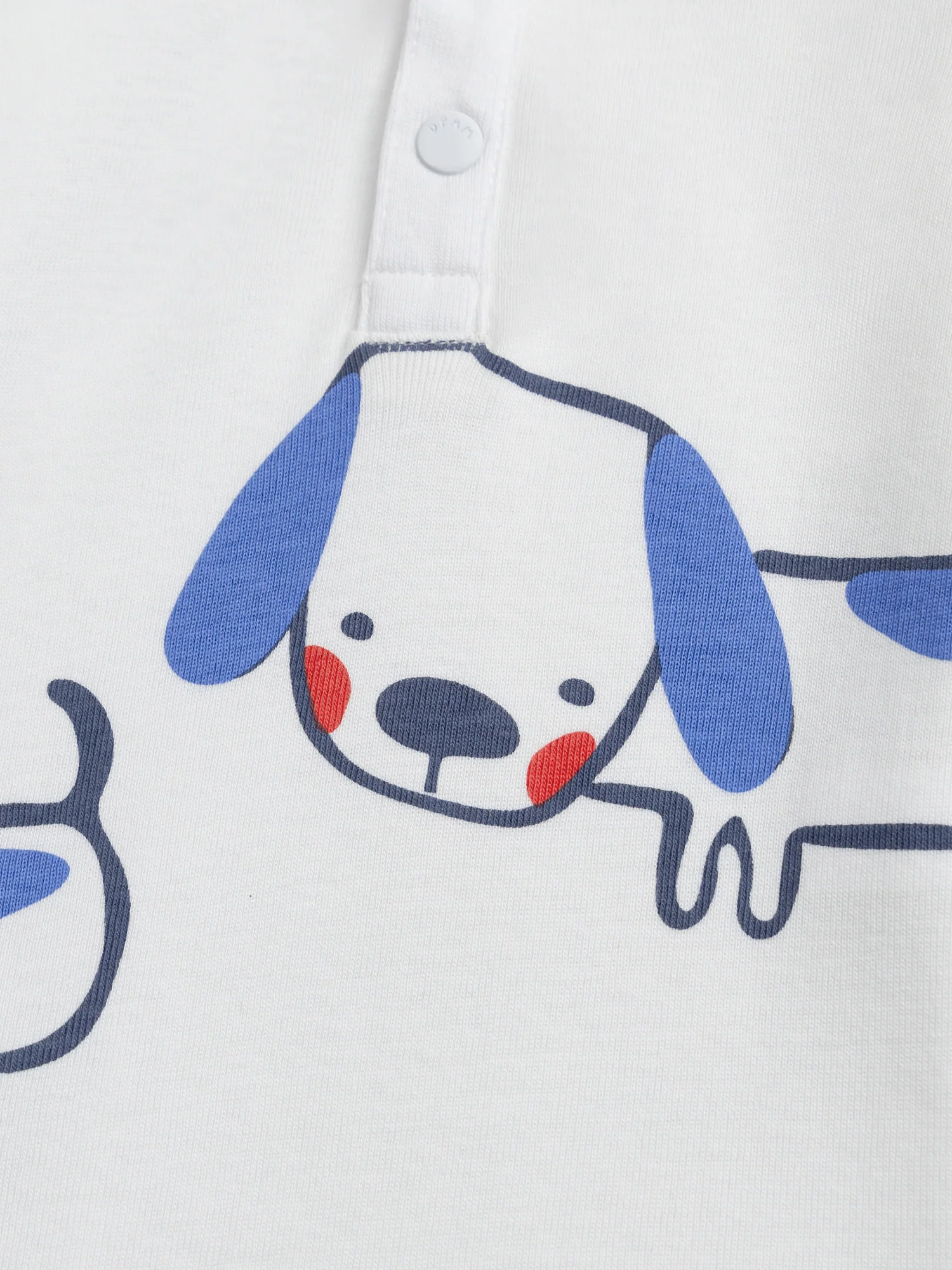 Body ecru con colletto polo e motivo 'Cagnolino' per bambino - Image 2