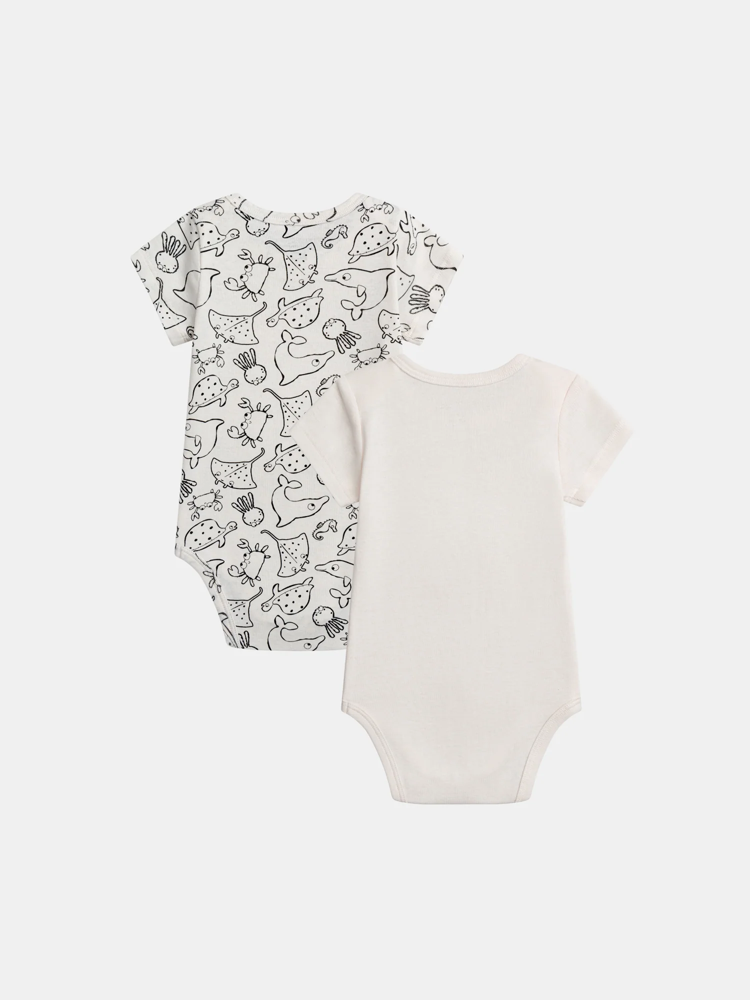 Set di 2 body vaniglia "Animali Marini" a maniche corte per bambino - Image 5