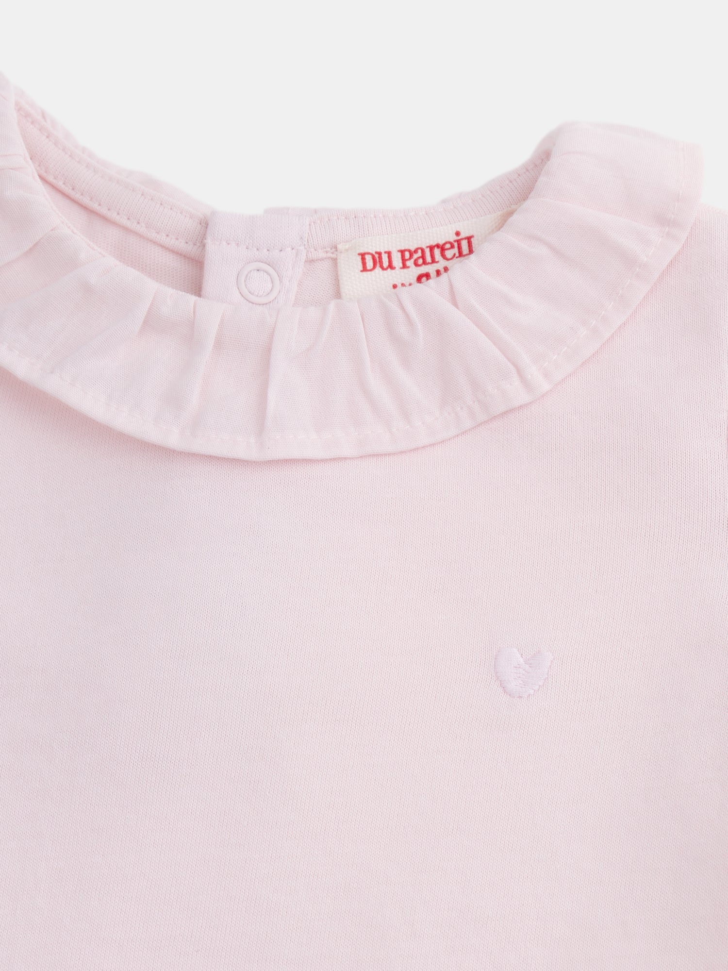 Brassiere rosa con colletto volant per bambina - Image 4