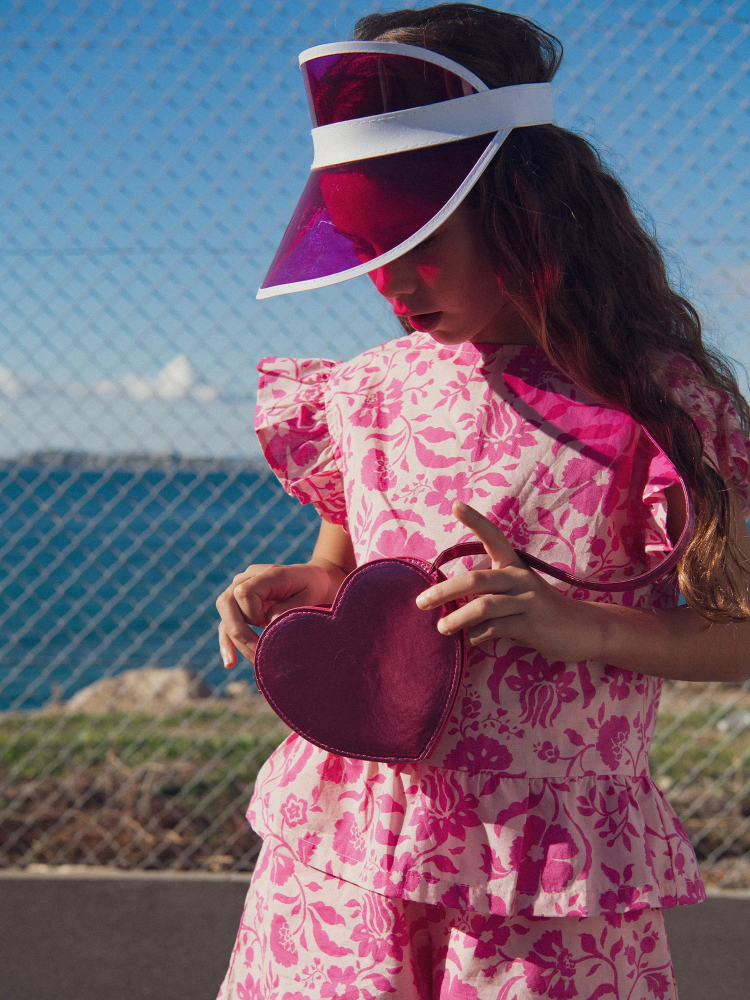 Camicia rosa con stampa floreale per ragazze - Image 3