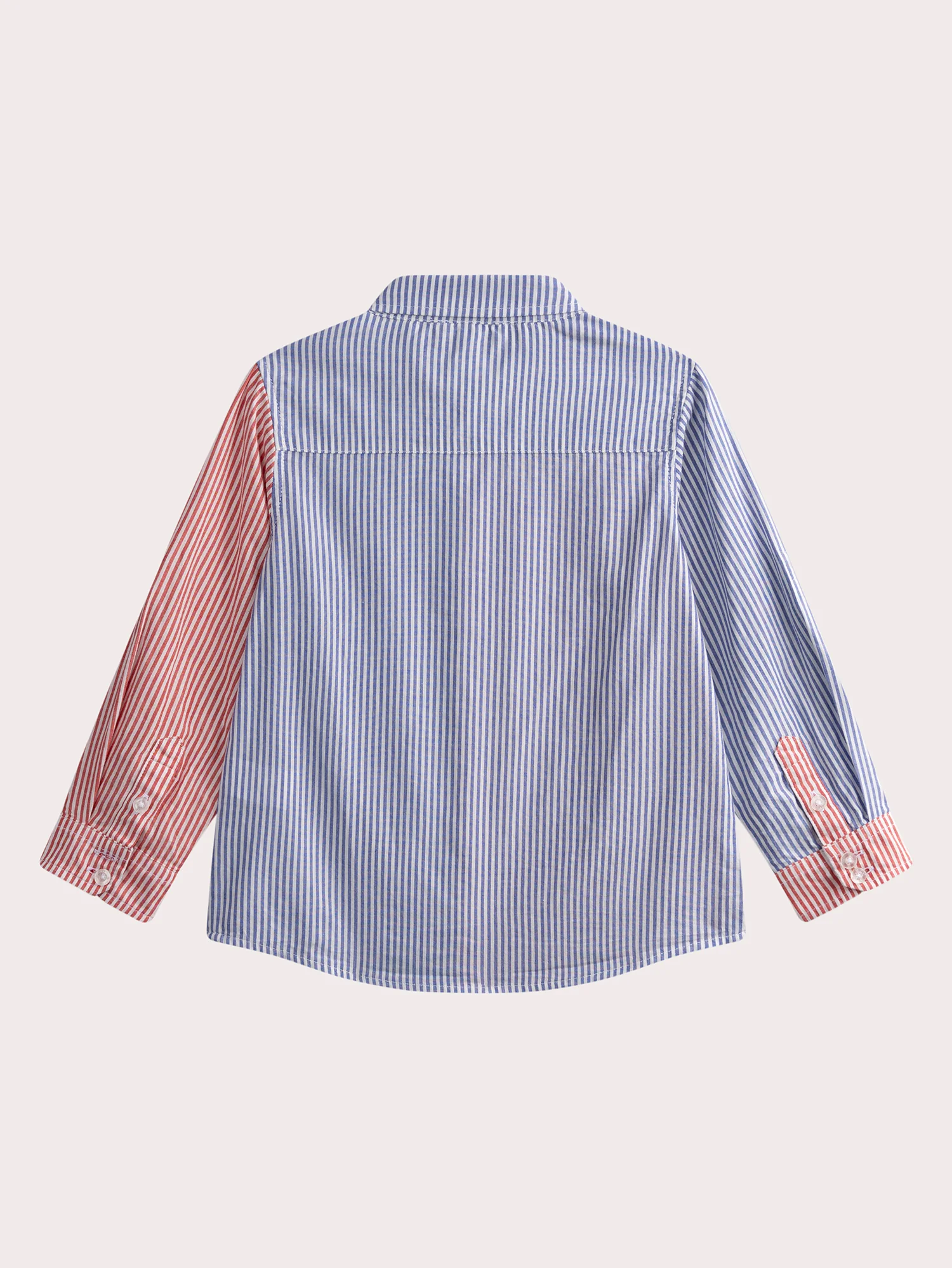 Camicia a manica lunga a righe blu e rossa - Image 5