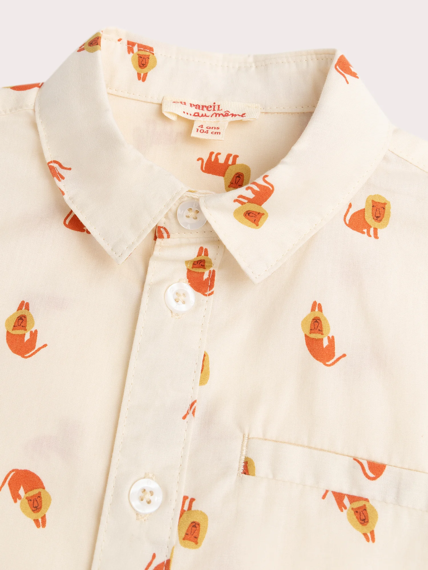 Camicia a Maniche Corte con Stampa di Leoni - Image 2