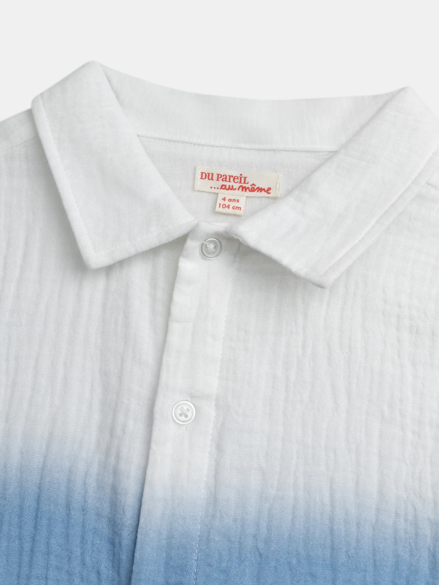 Camicia tie-dye blu e beige per ragazzi - Image 2