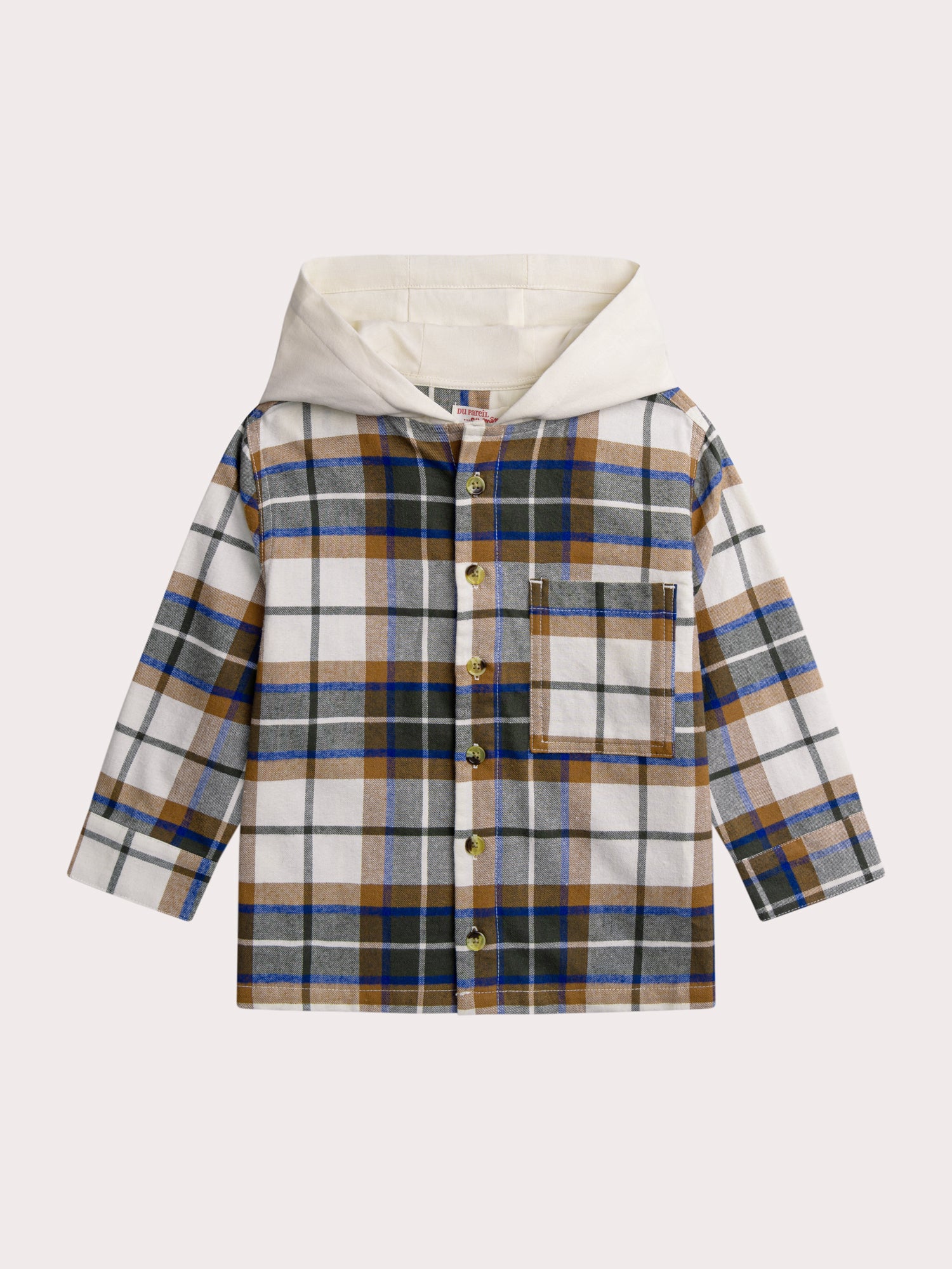 Camicia in flanella a quadri con cappuccio