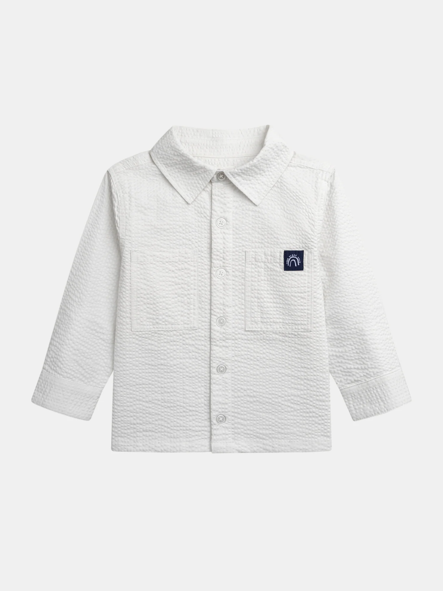 Camicia Tessuta Bianco per Ragazzi con Tasche