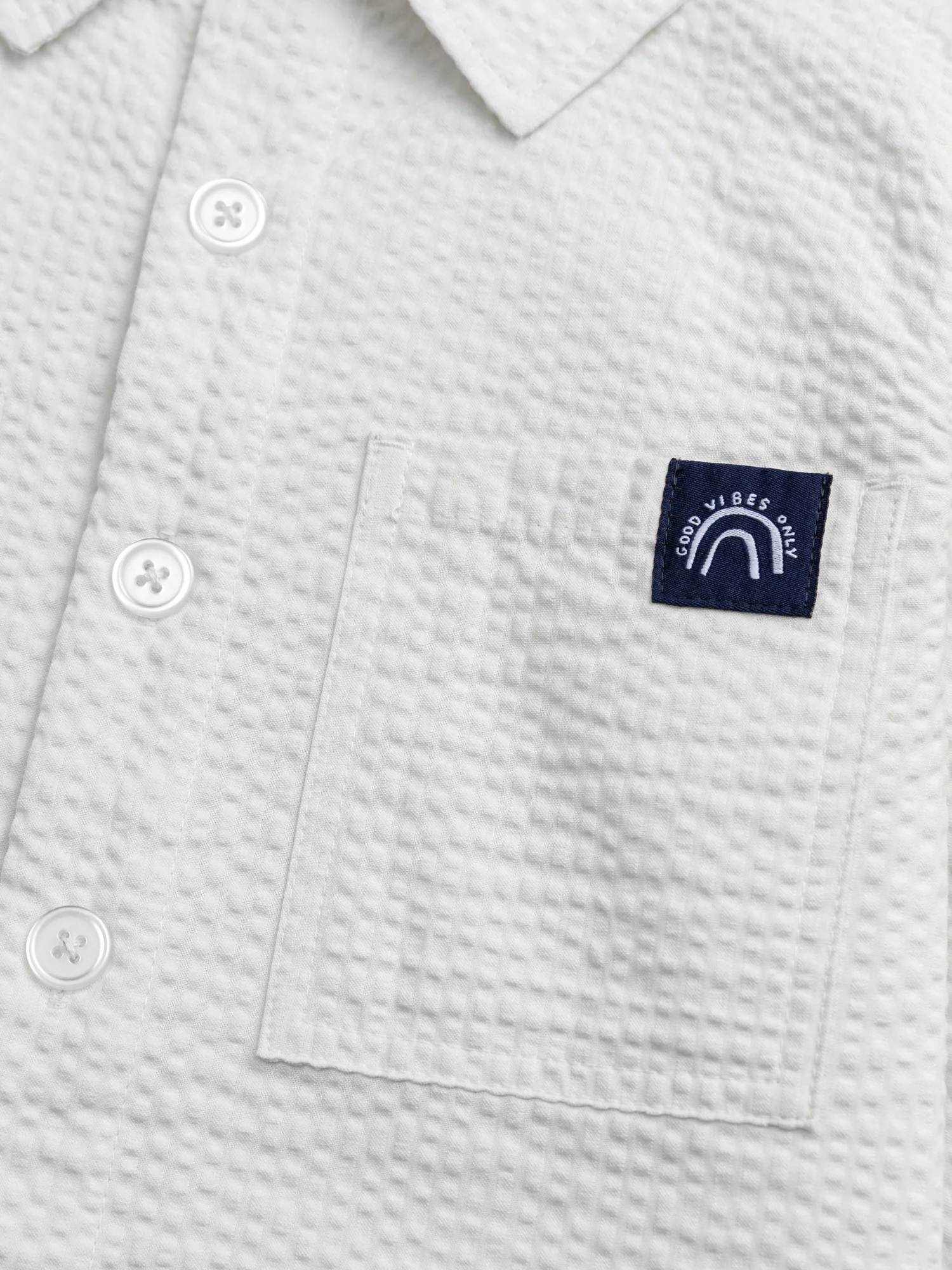 Camicia Tessuta Bianco per Ragazzi con Tasche - Image 2