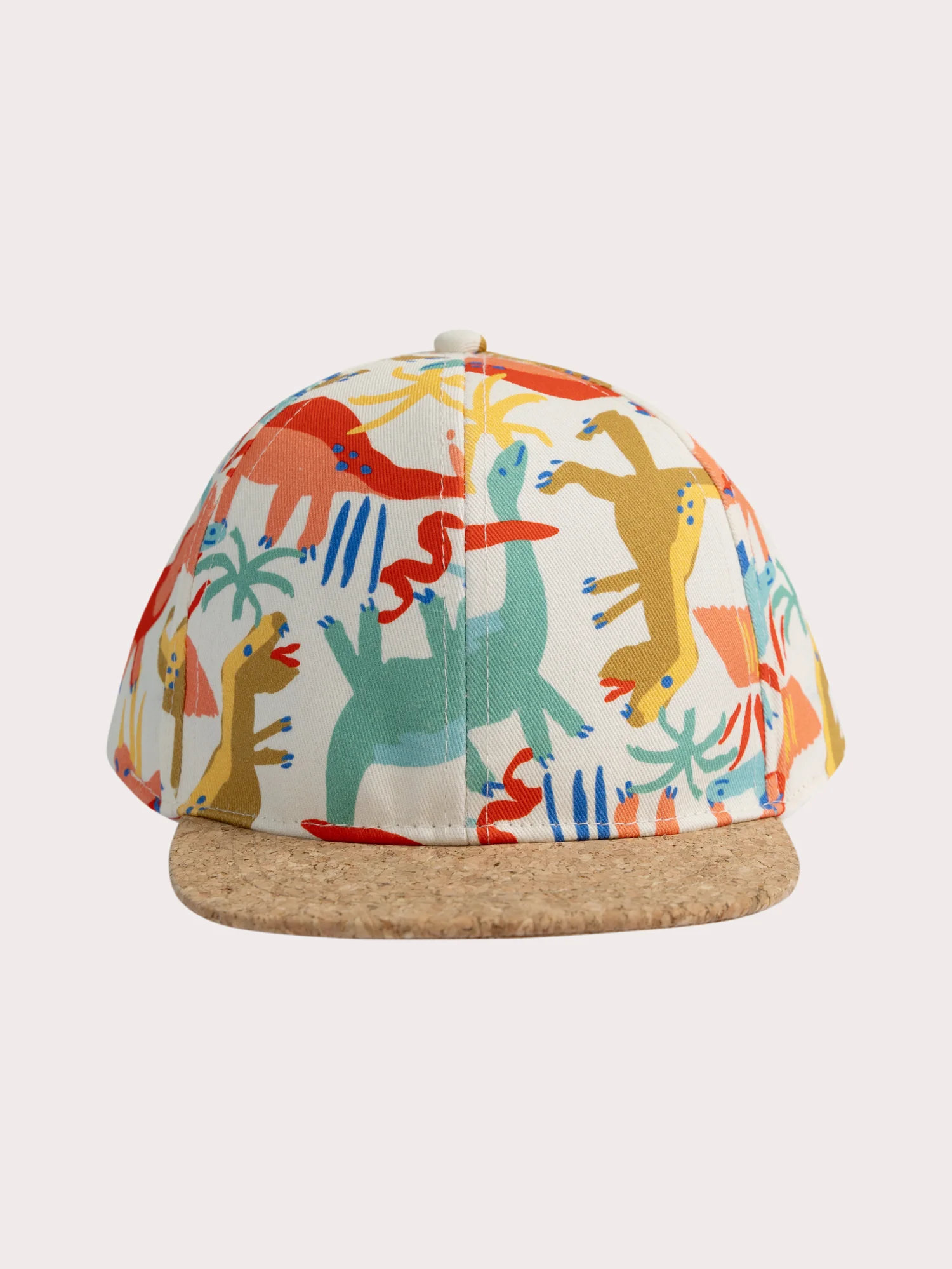 Cappello avorio con stampa dinosauro per ragazzo