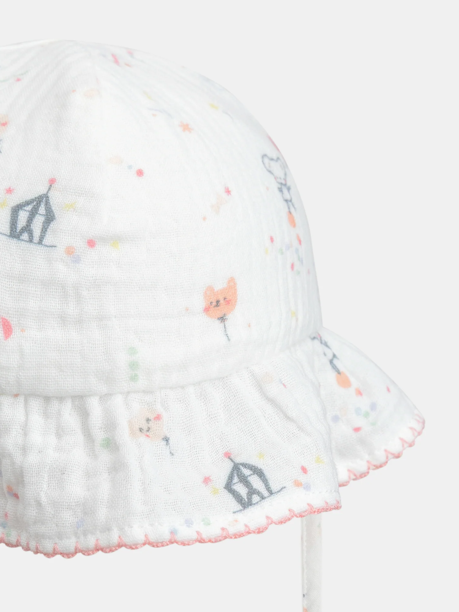 Cappello di nascita con stampa fantasia per bambina - Image 2