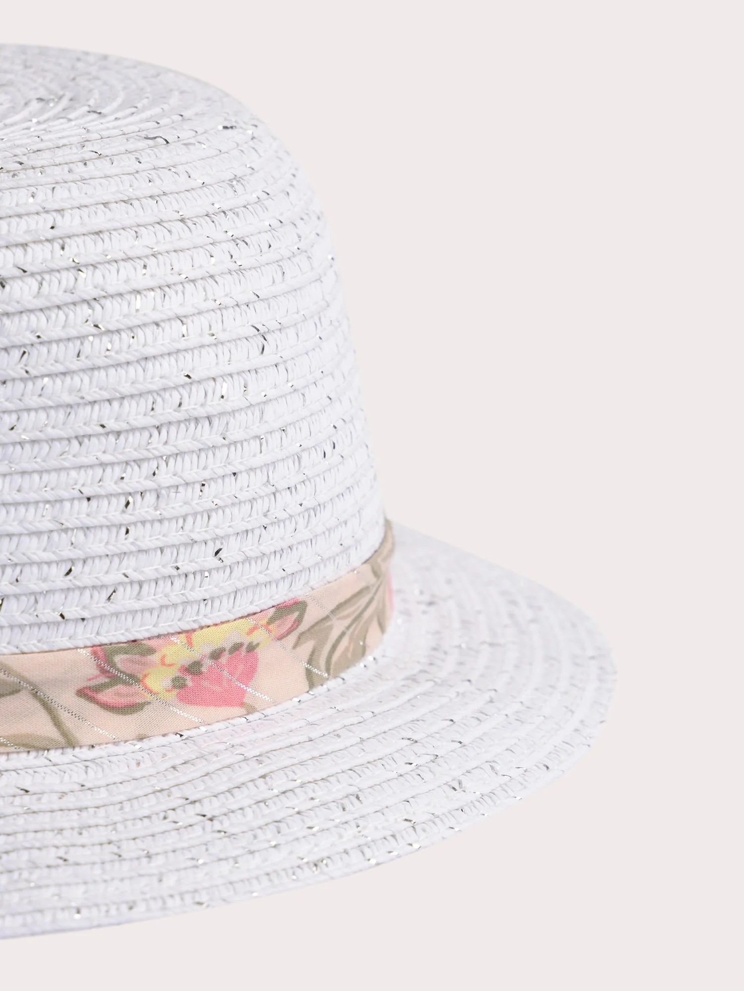 Cappello di paglia bianco per neonata - Image 2