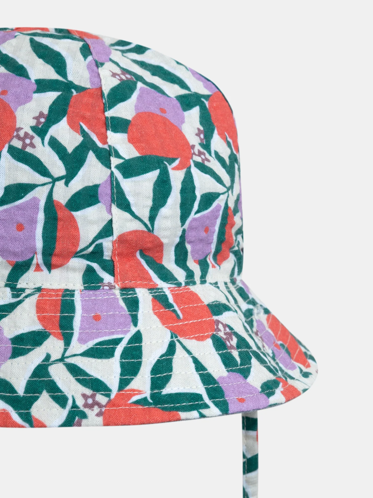 Cappello reversibile stampato a fiori per bambina - Image 4