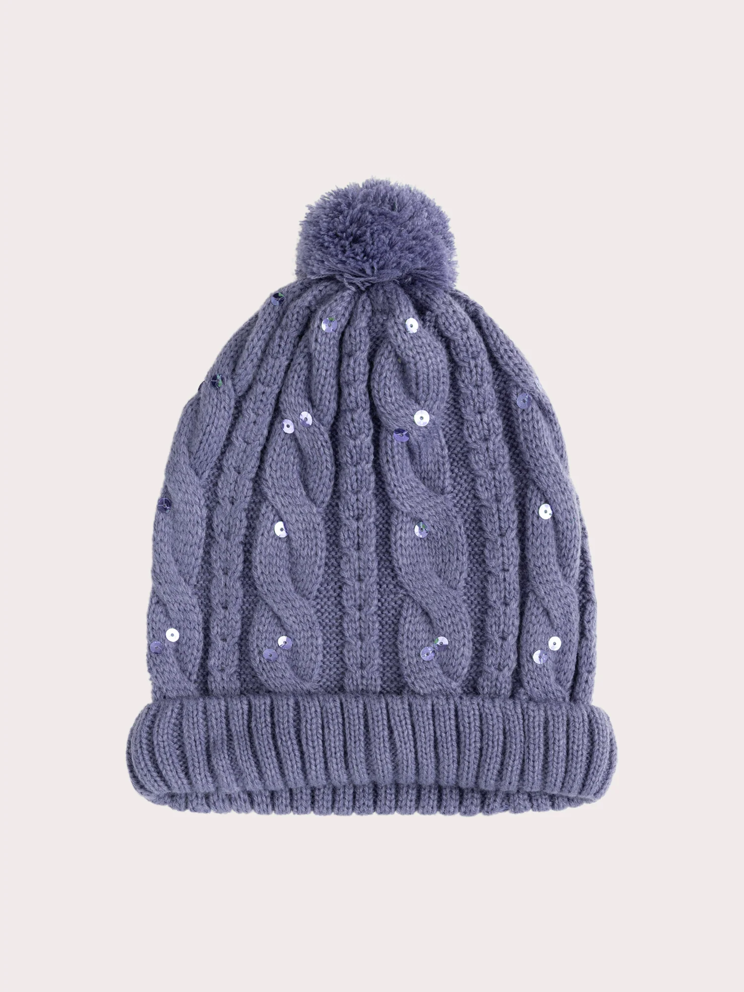 Cappello viola con paillettes per ragazze