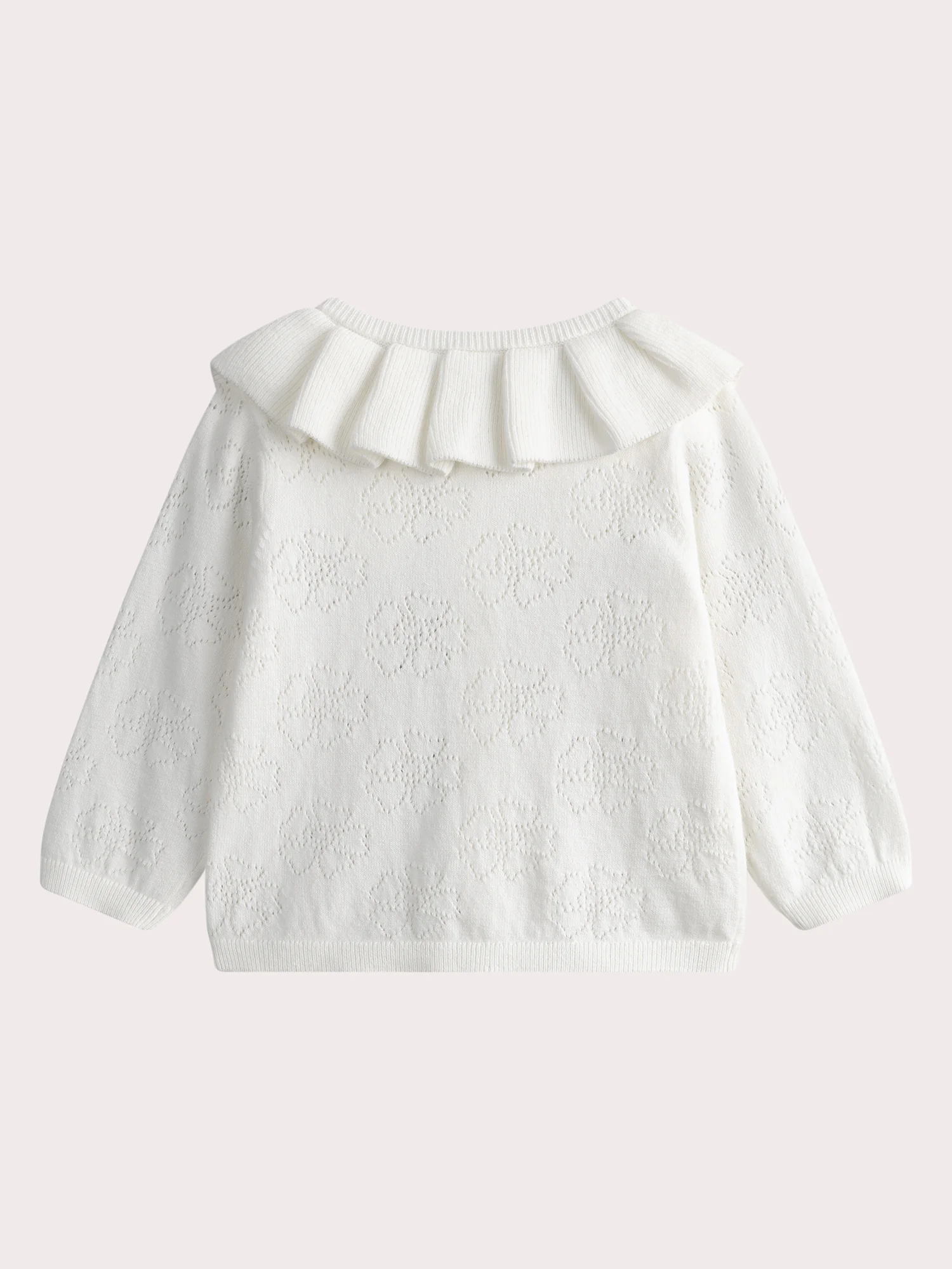 Cardigan bianco rovinato per bebè girl - Image 3