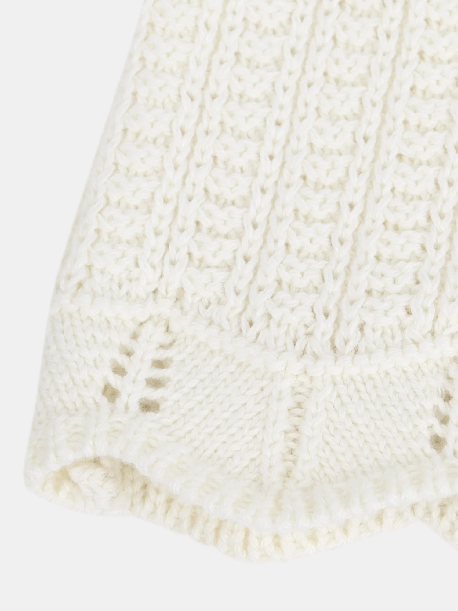 Cardigan ecru in maglia fantasia per bambina - Image 3
