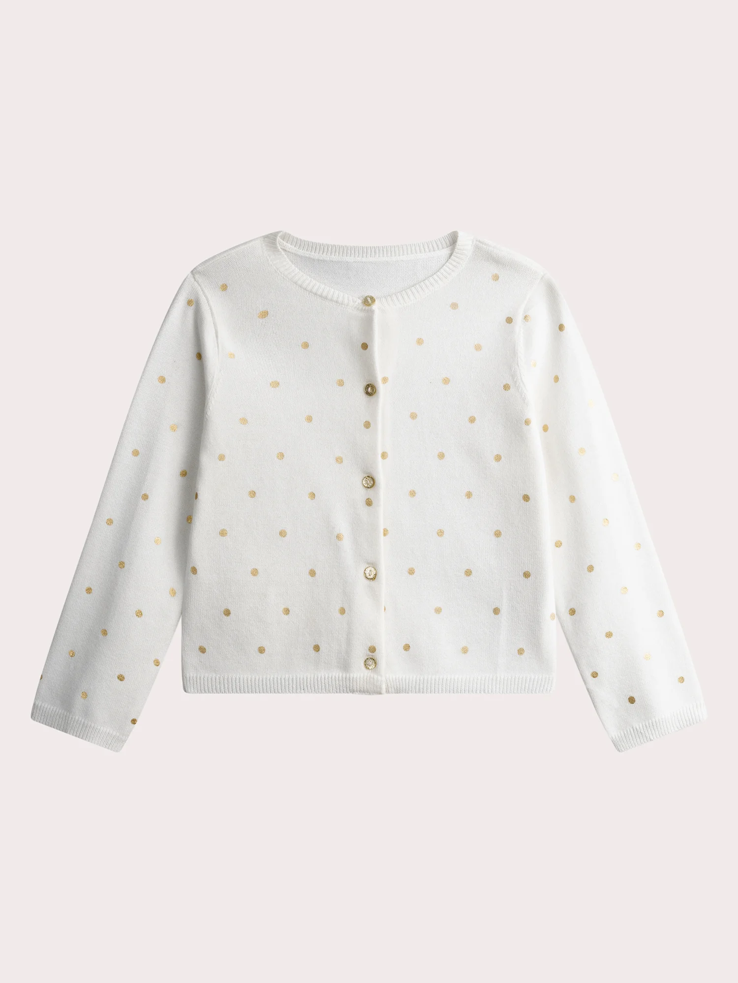 Cardigan ecru con pois