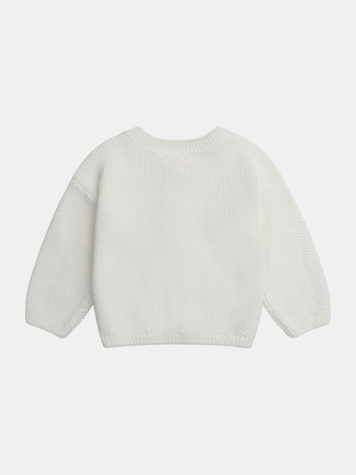 Cardigan in maglia ecru con ricamo di fragola per bambine - Image 8