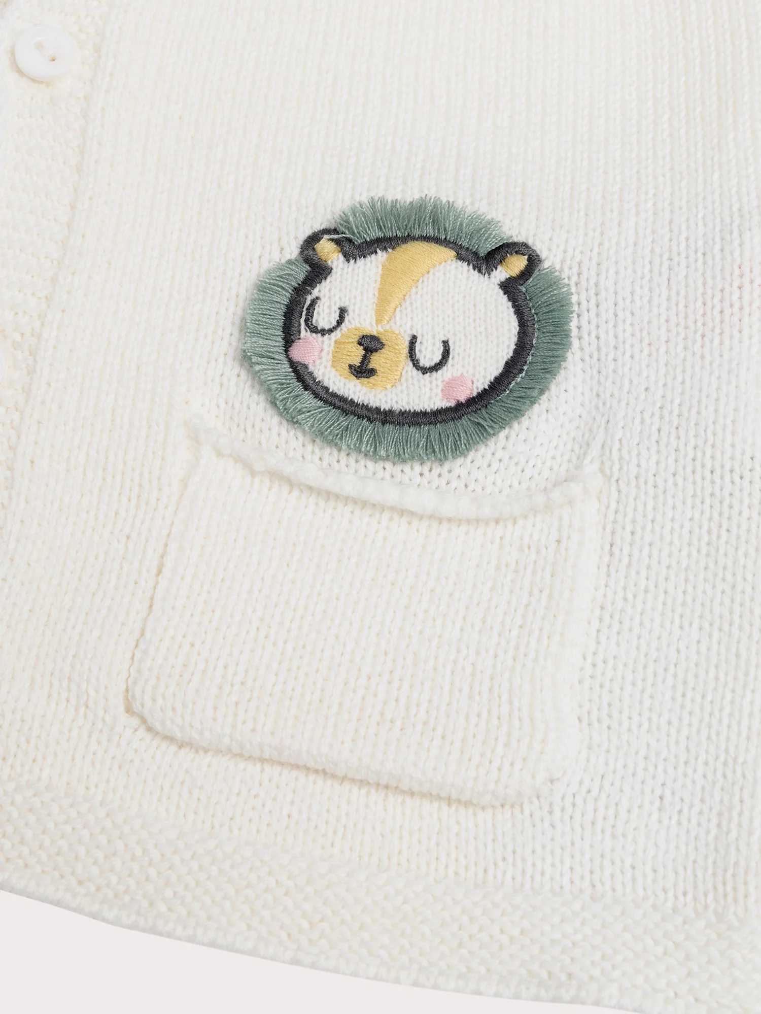 Cardigan ecru in maglia per neonati - Image 2
