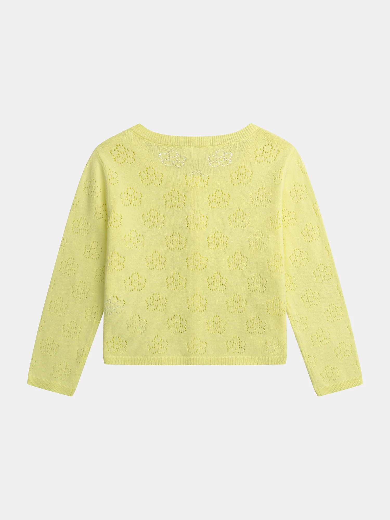 Cardigan giallo pallido con pizzo per ragazze - Image 3