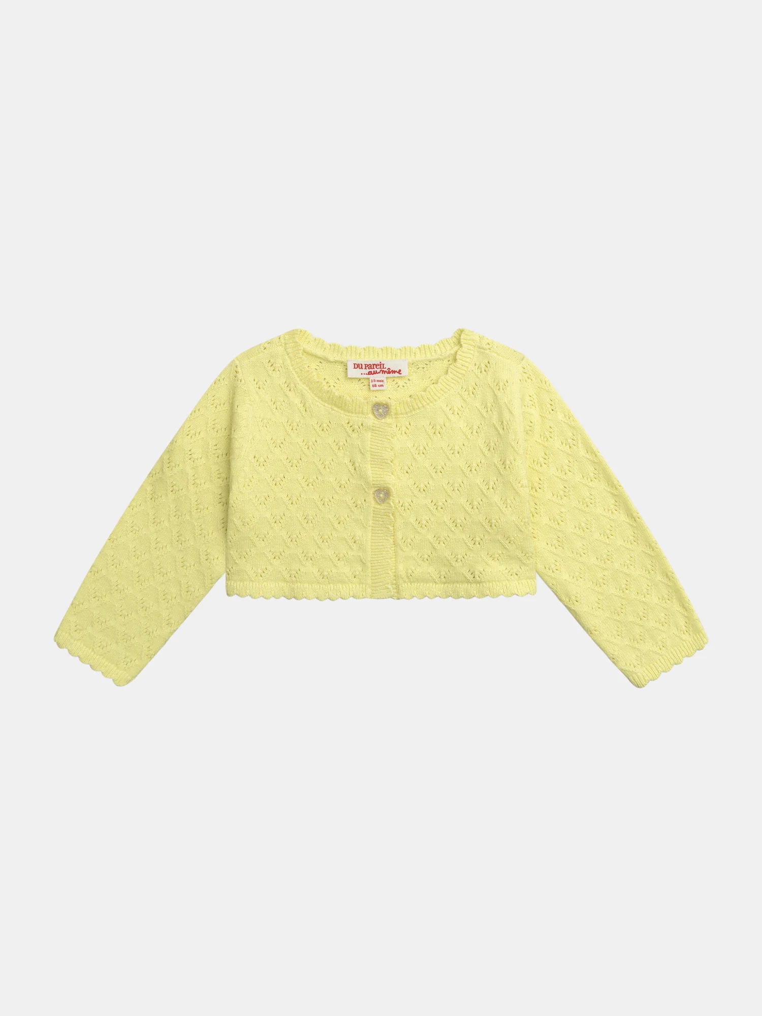 Cardigan in maglia giallo pallido per bambina