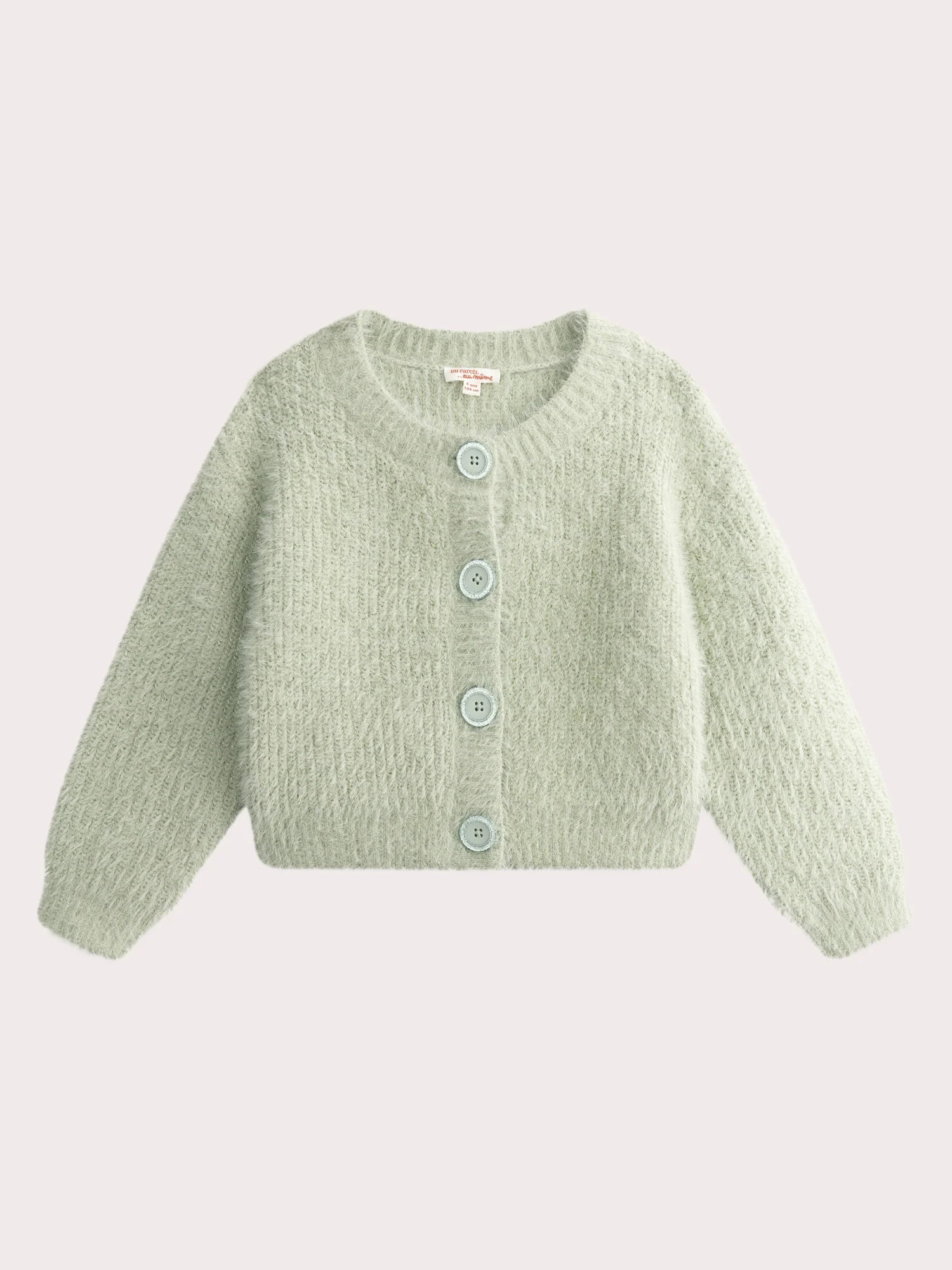 Cardigan in maglia lucida verde per ragazze