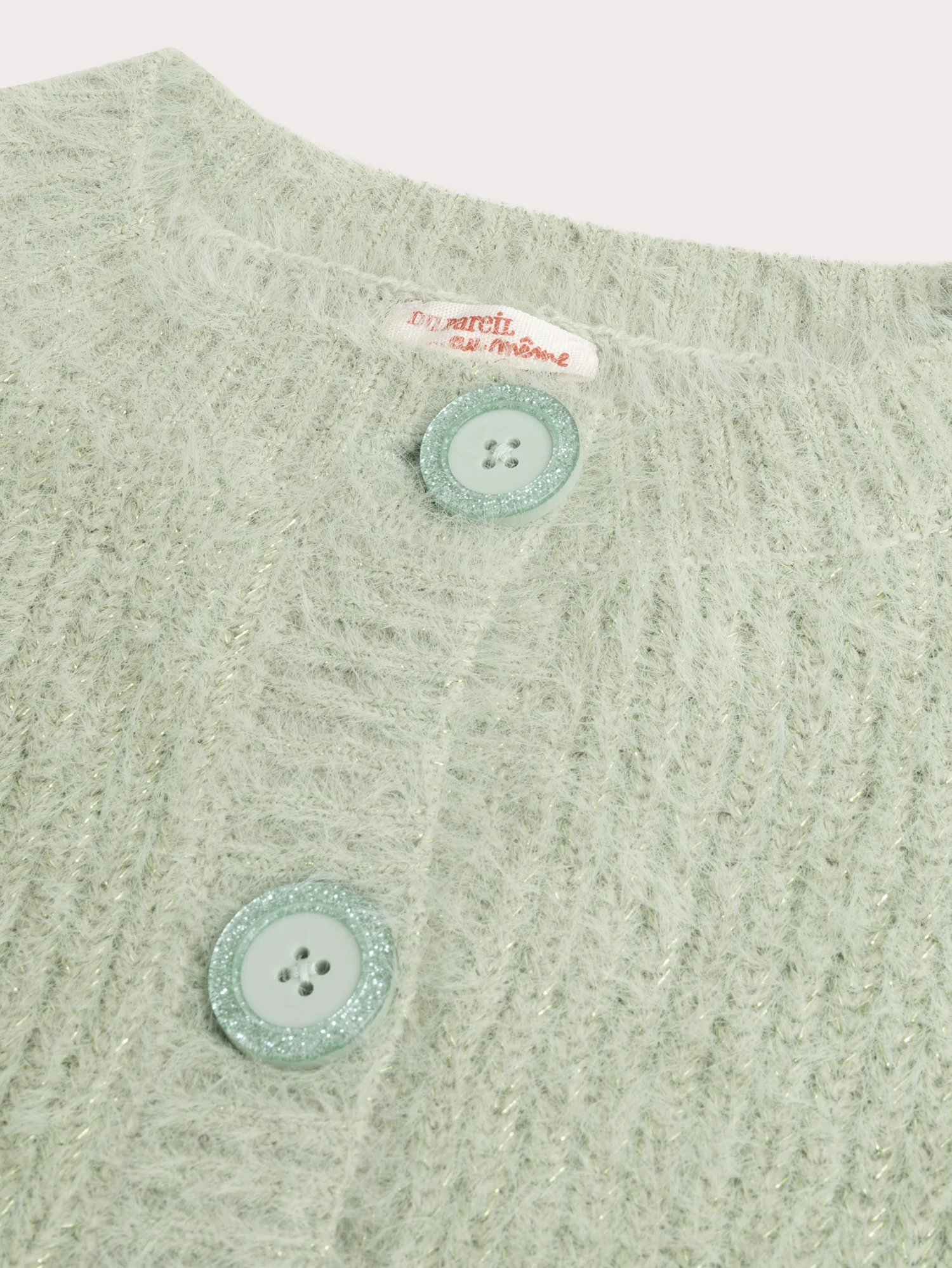 Cardigan in maglia lucida verde per ragazze - Image 2