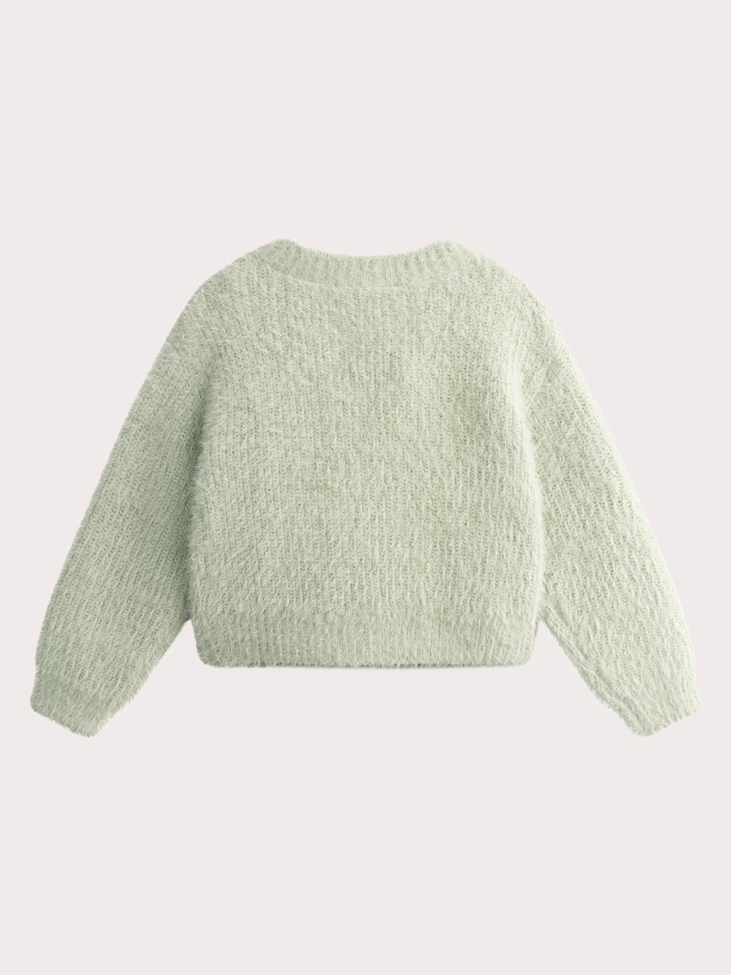 Cardigan in maglia lucida verde per ragazze - Image 3