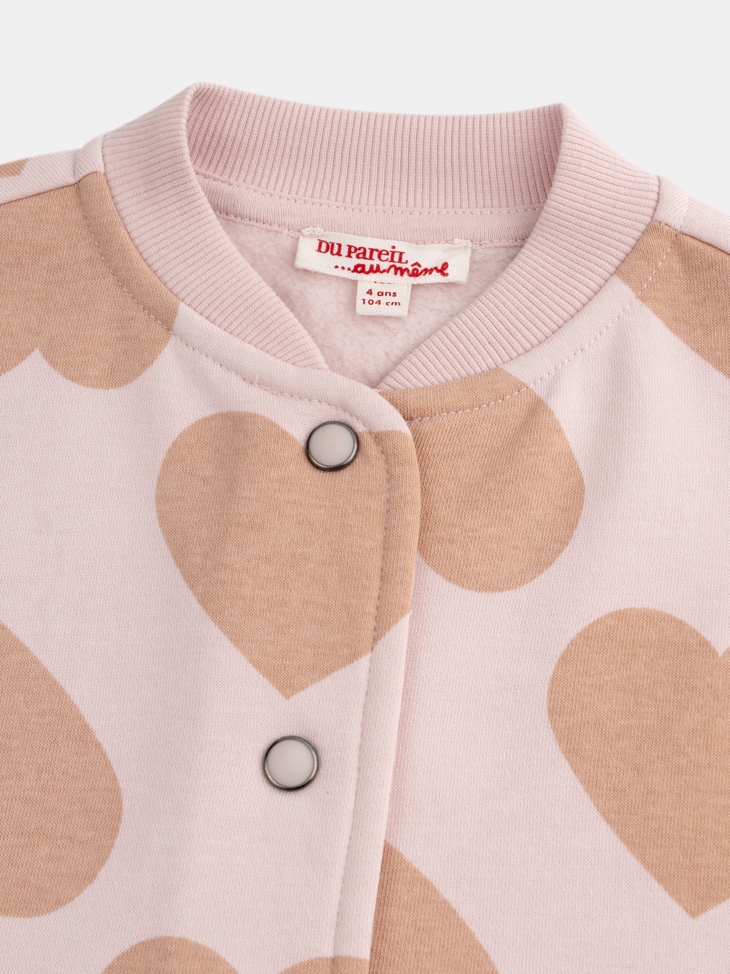 Cardigan rosa con stampa a cuore per bambine - Image 5