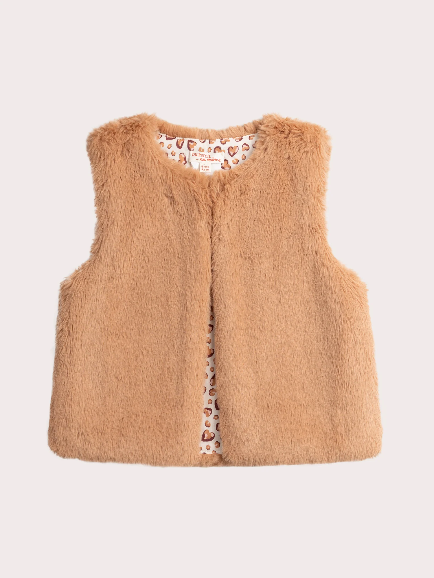 Cardigan reversibile in pelliccia marrone per ragazza