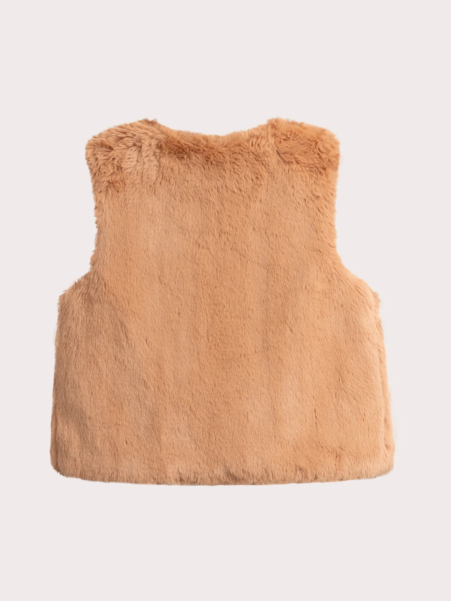 Cardigan reversibile in pelliccia marrone per ragazza - Image 5