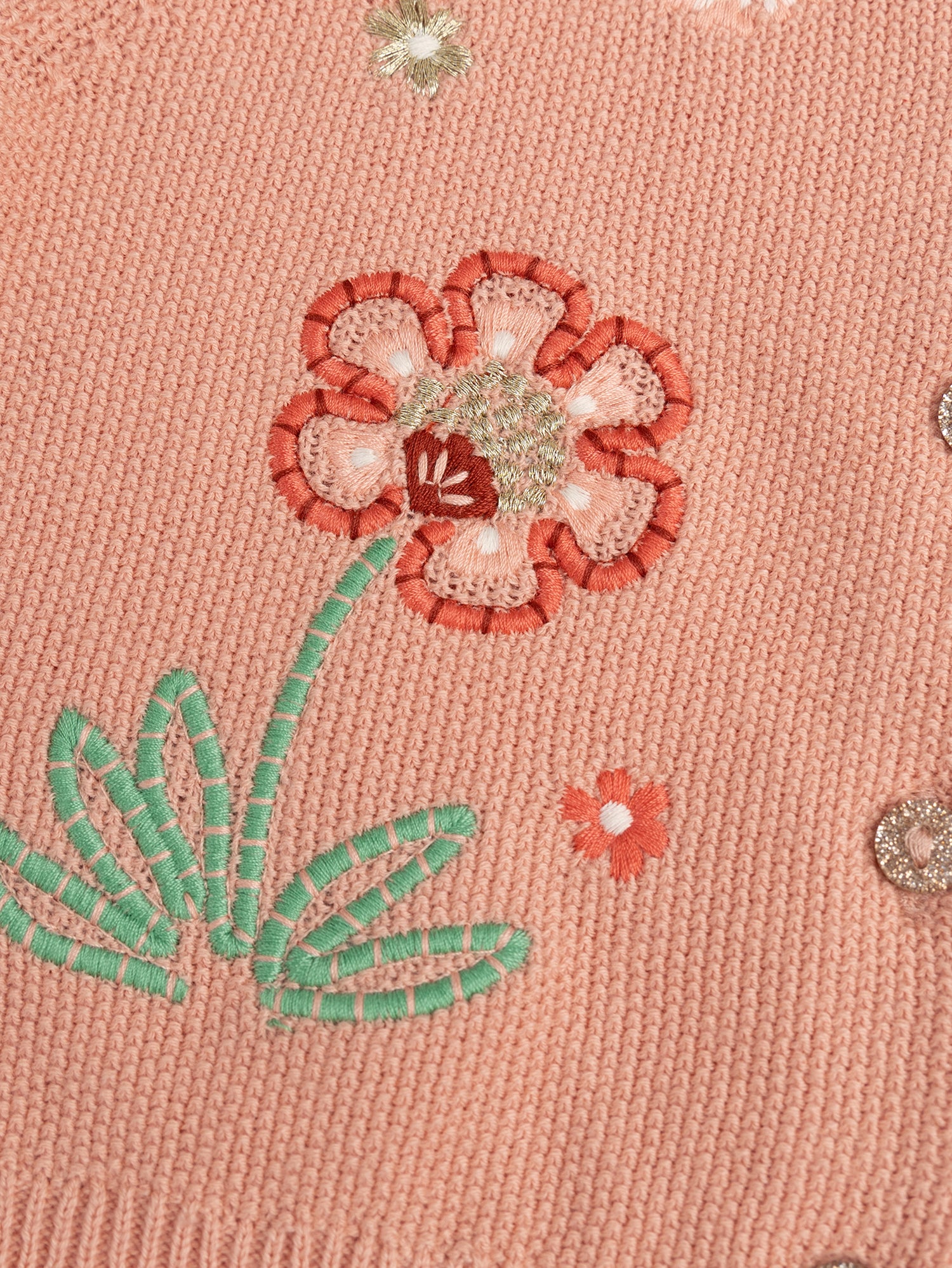 Cardigan Rosa Ricamato per Bambina - Image 3
