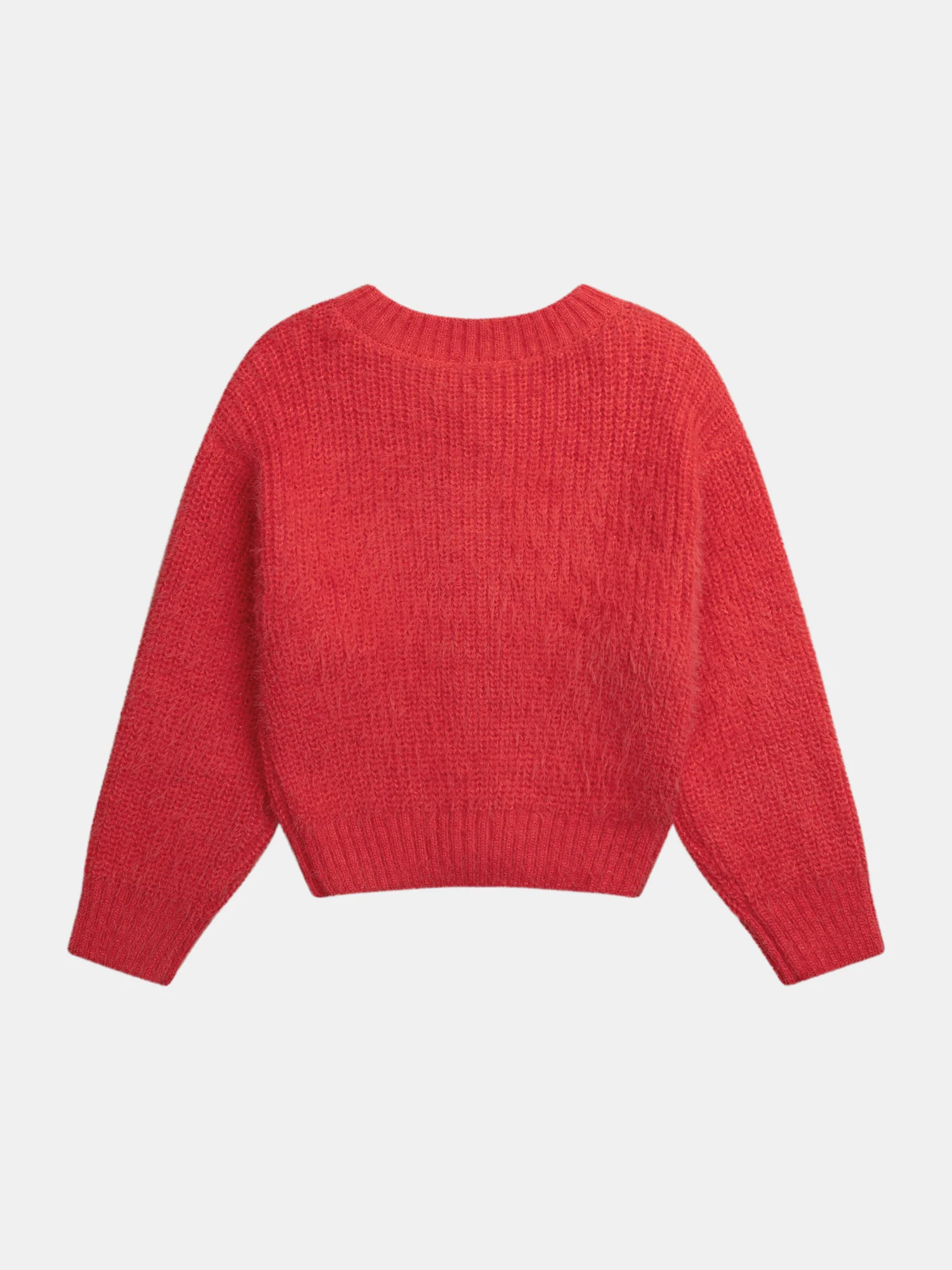 Cardigan rosso con bottoni a cuore per bambina - Image 6