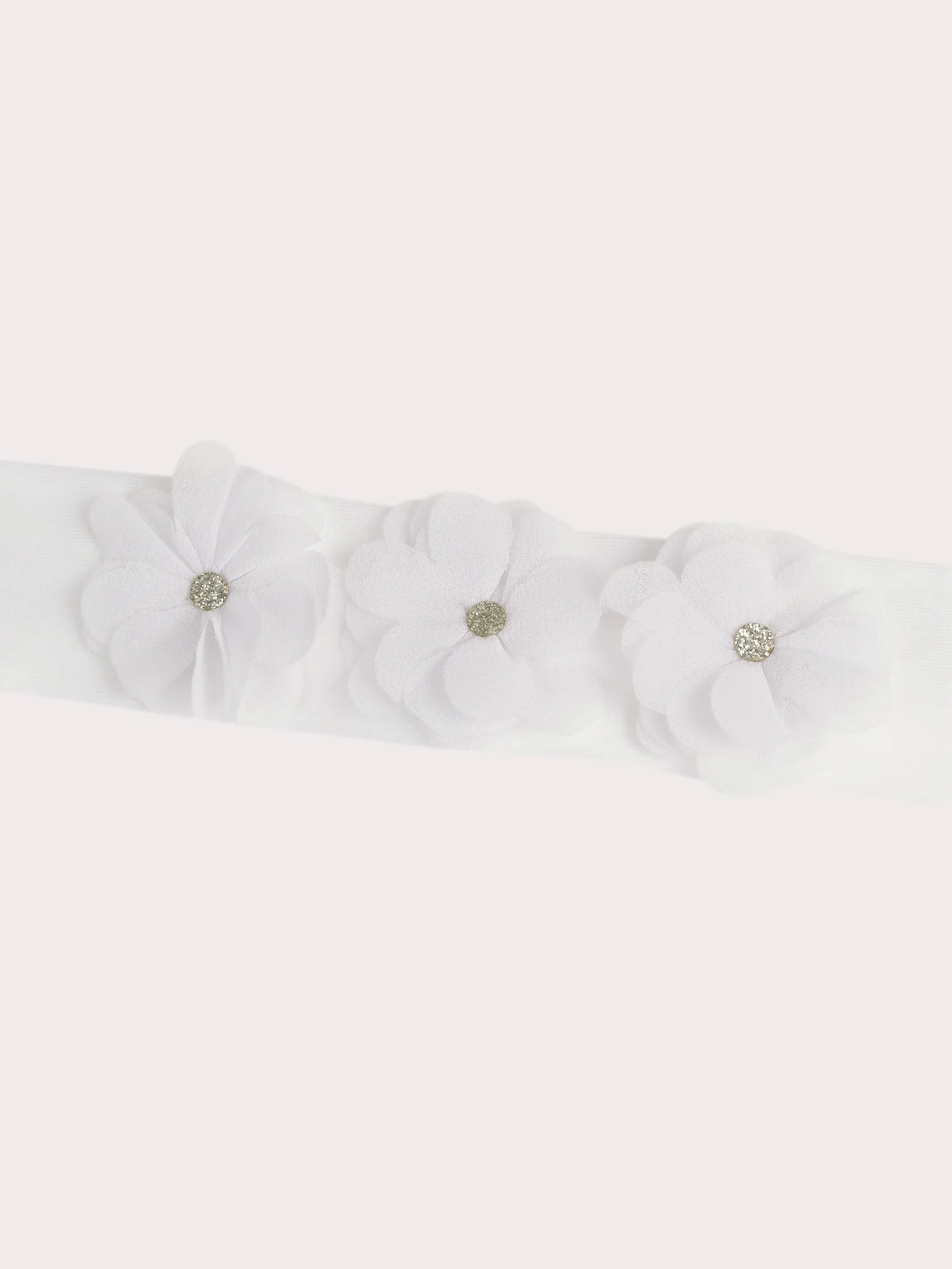 Cerchietto bianco a fiori per bambina - Image 2