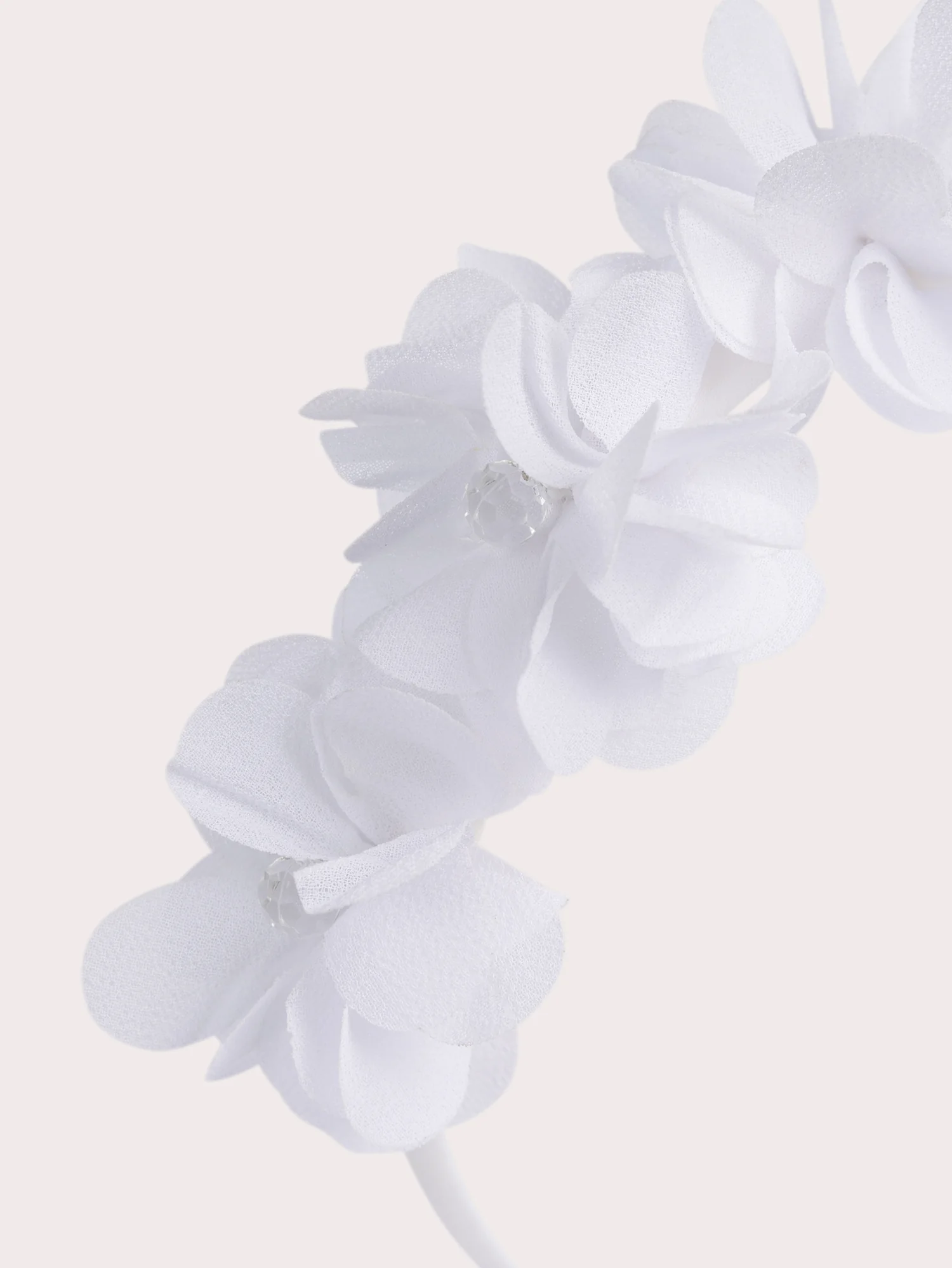 Cerchietto bianco con fiori per ragazza - Image 2