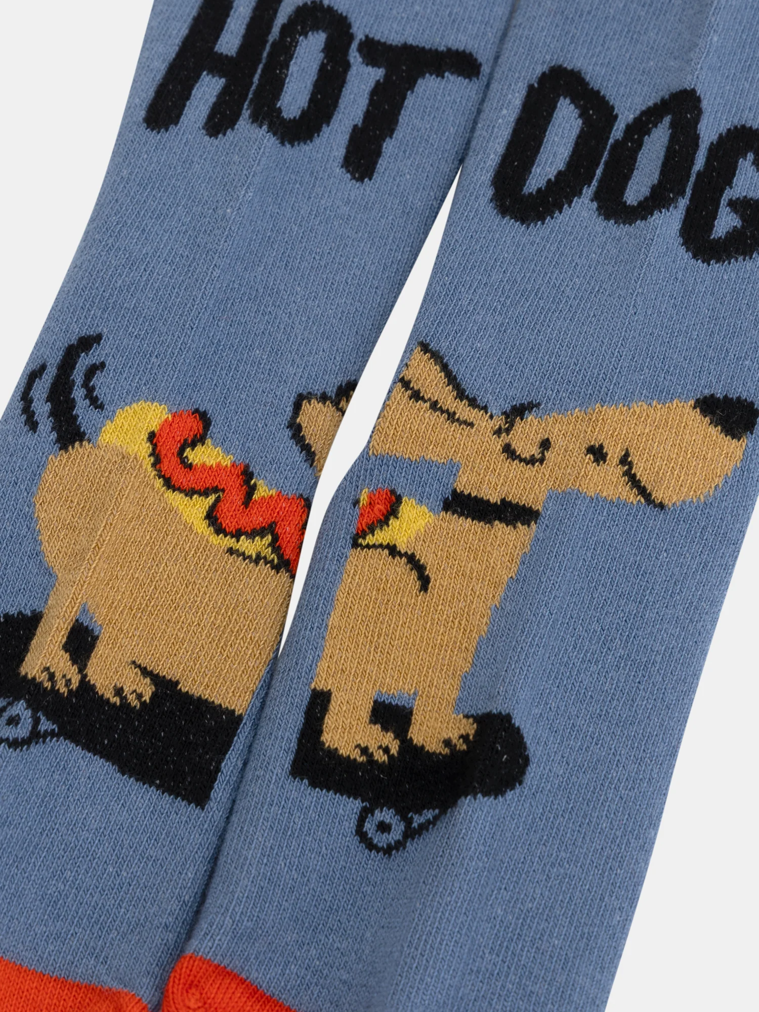 Chausettes bleu à incription et motif "hot dog" pour garçon - Image 2