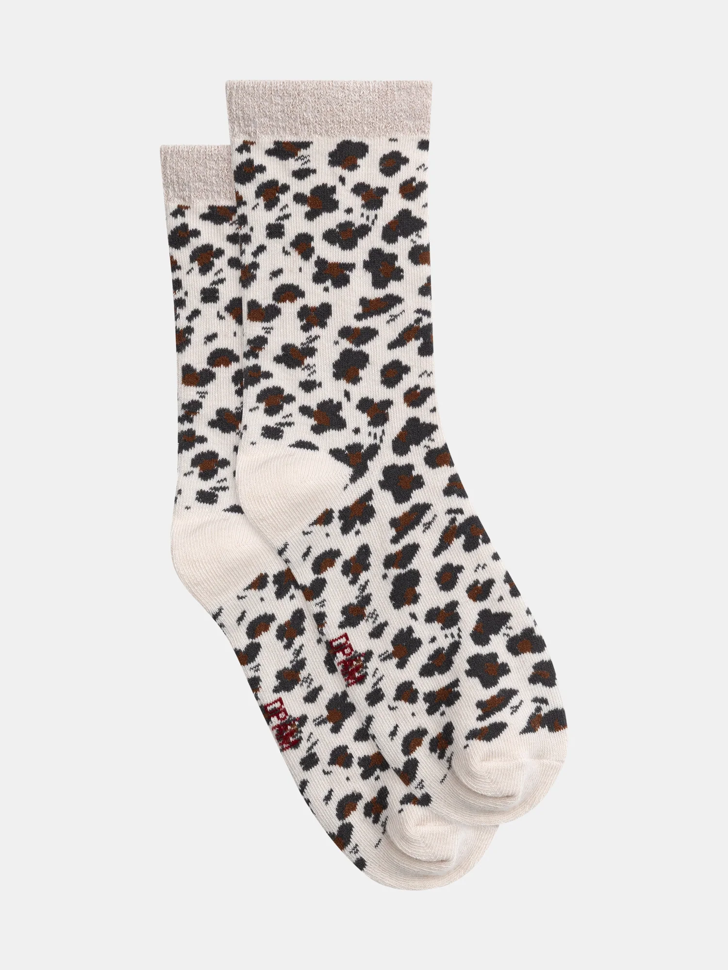 Chaussettes écrues à motif léopard pour fille