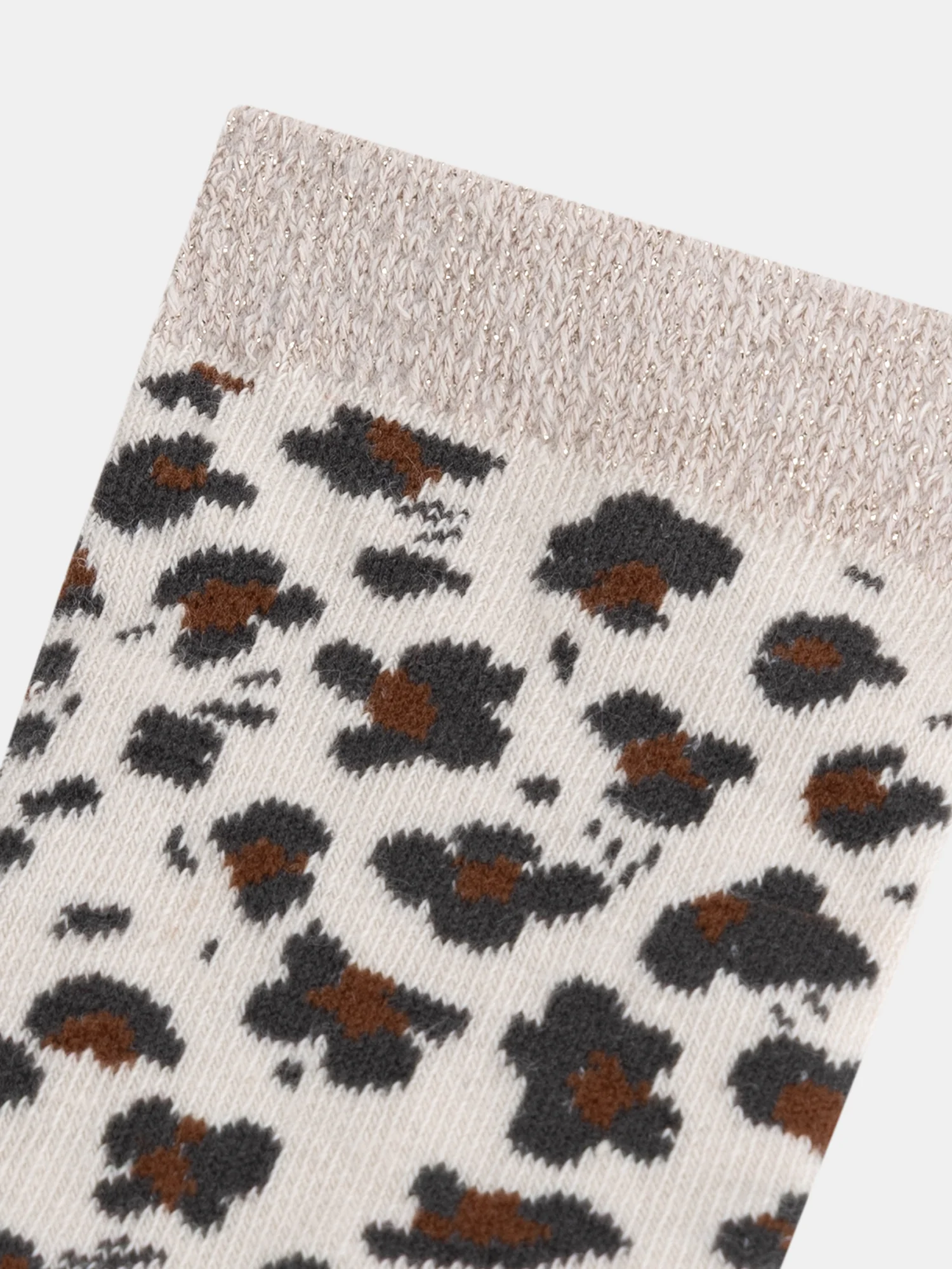 Chaussettes écrues à motif léopard pour fille - Image 2