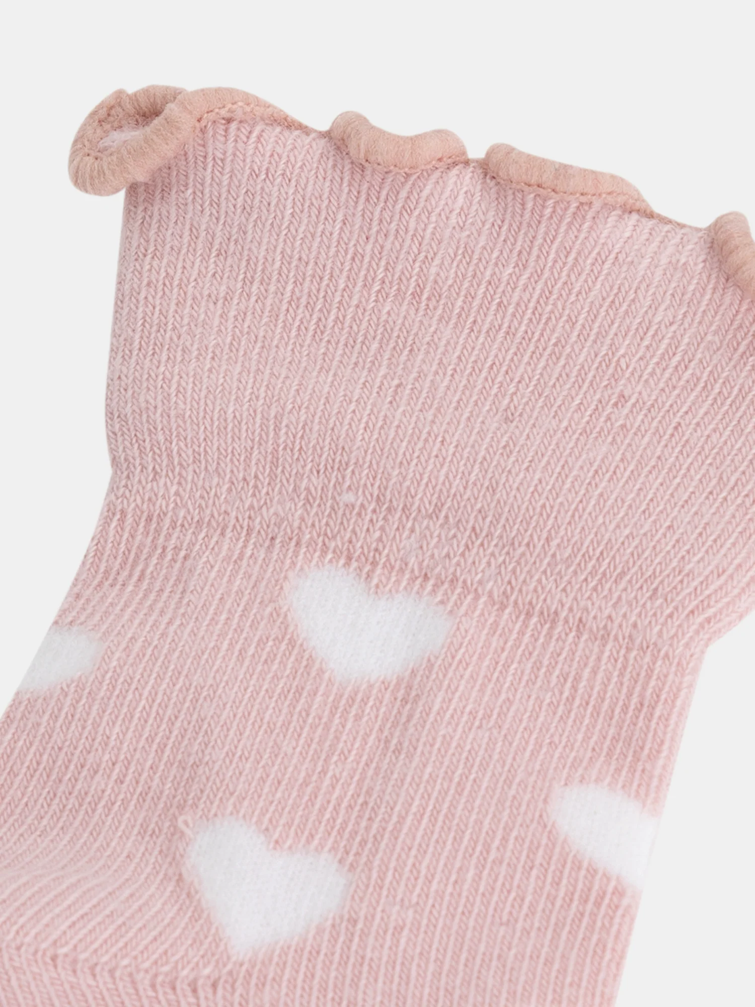 Chaussettes roses à imprimé coeur pour bébé fille - Image 2