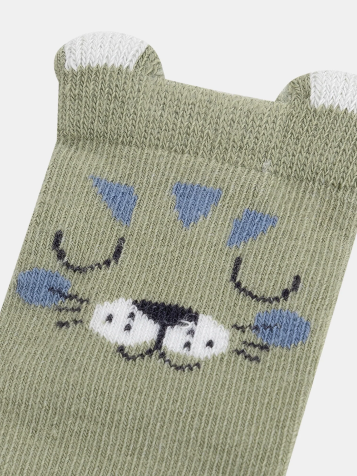 Chaussettes vertes têtes de chat pour bébé garçons - Image 2